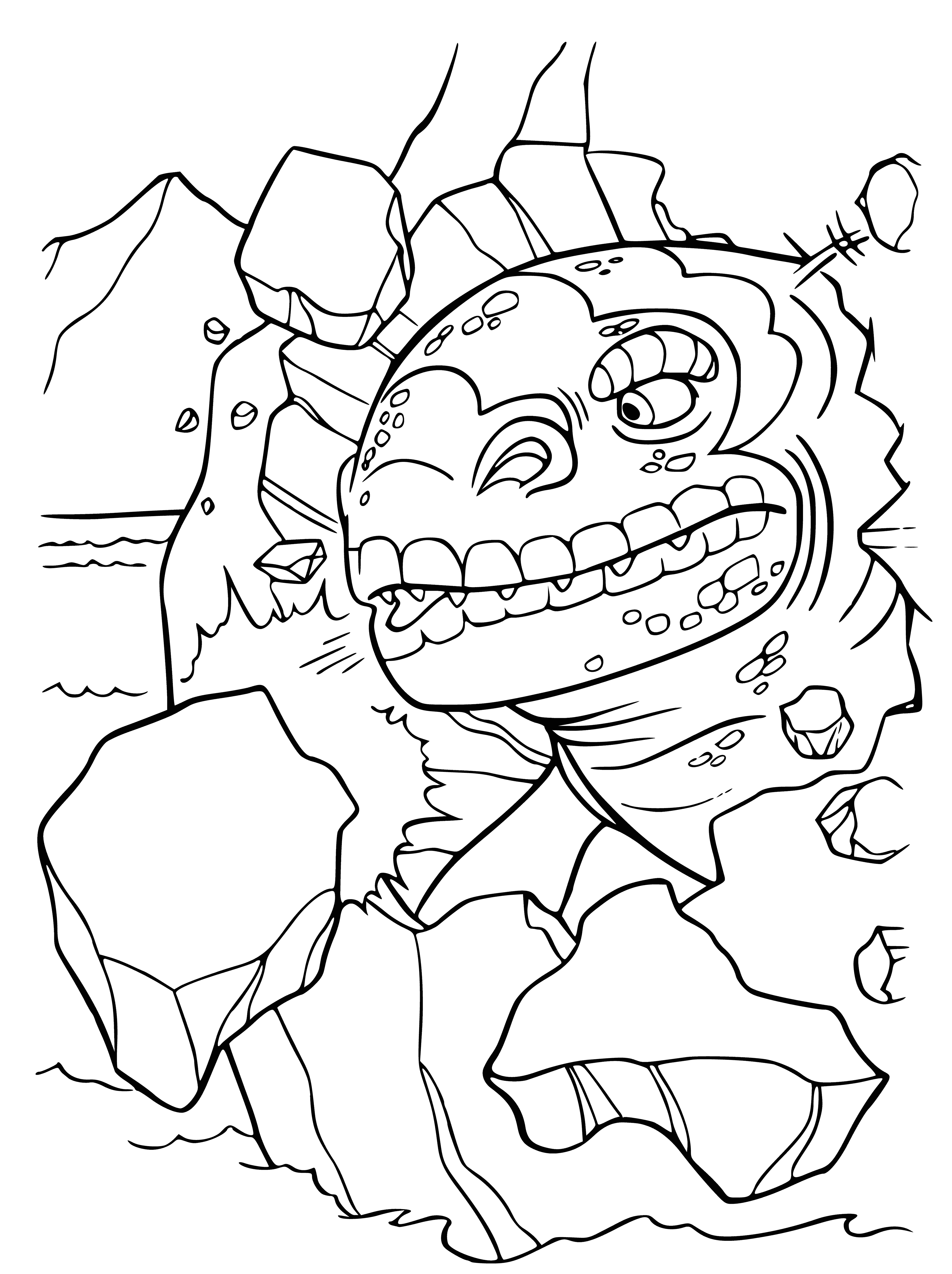 coloring page: Ice Age coloring page of large extinct reptiles from an era when Earth was colder. #history #iceage #coloring