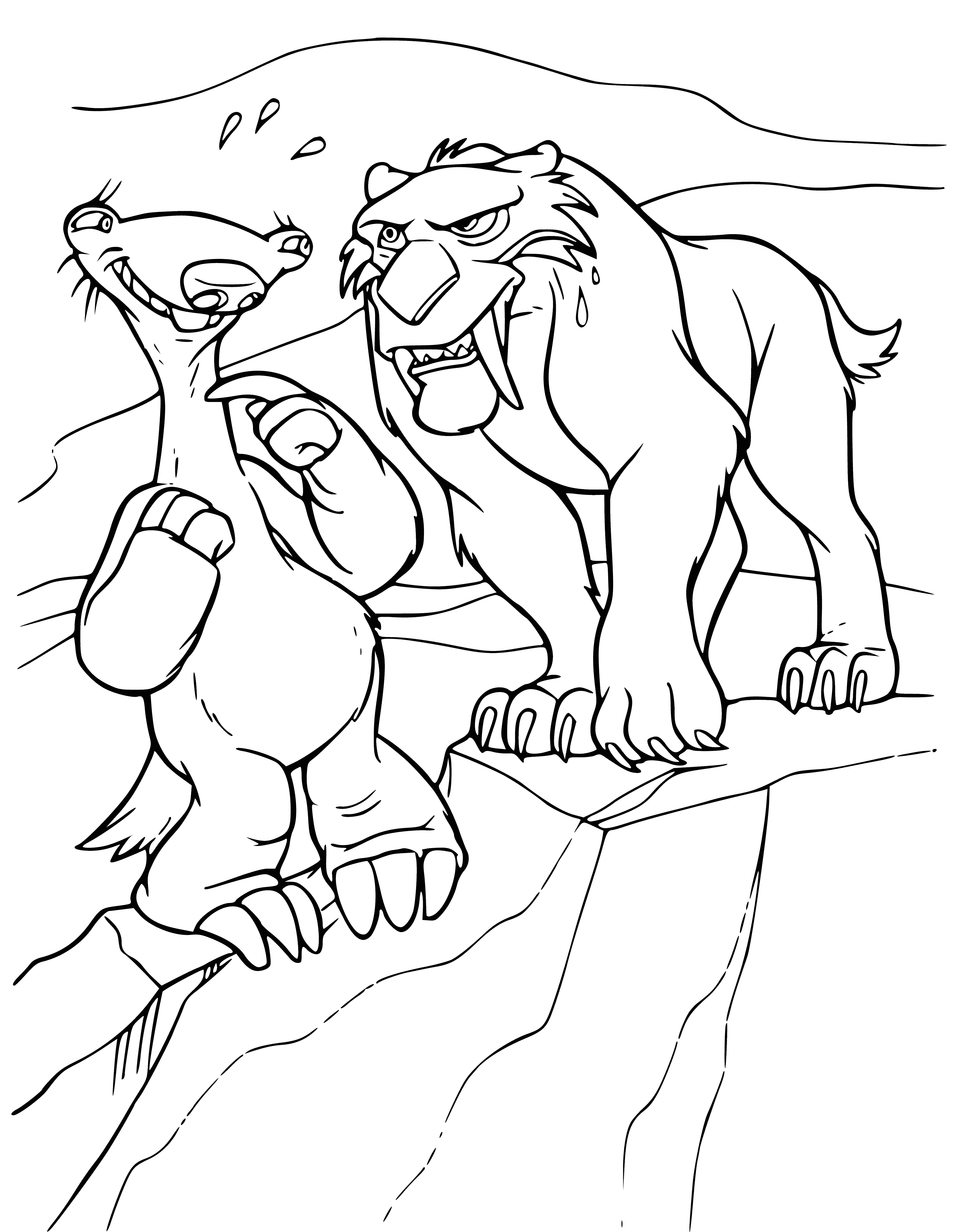 coloring page: Sid and Diego must work together to return the baby to its dad before it's too late.