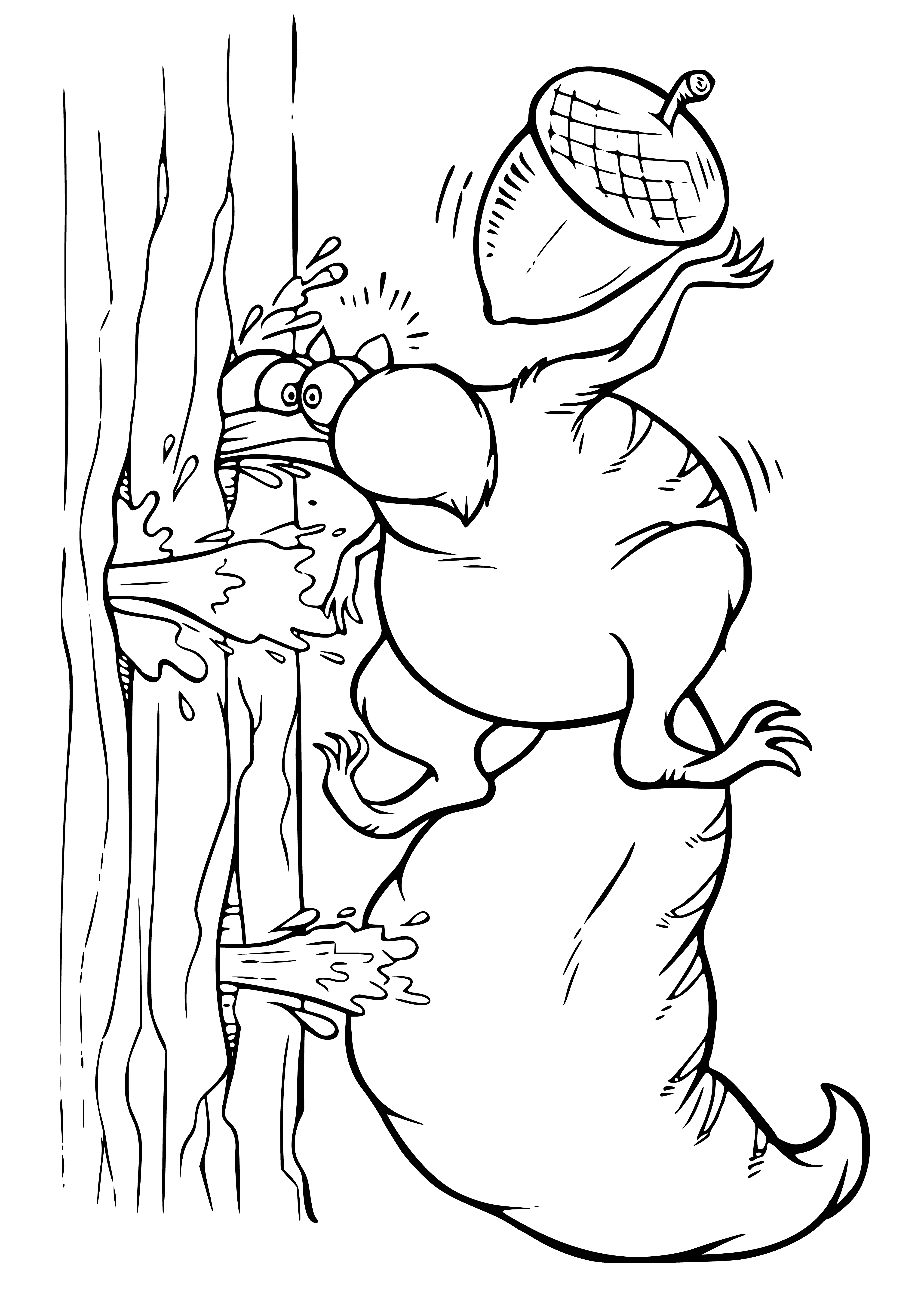 coloring page: Squirrel Scrat's trying to get an acorn from block of ice in this coloring page!