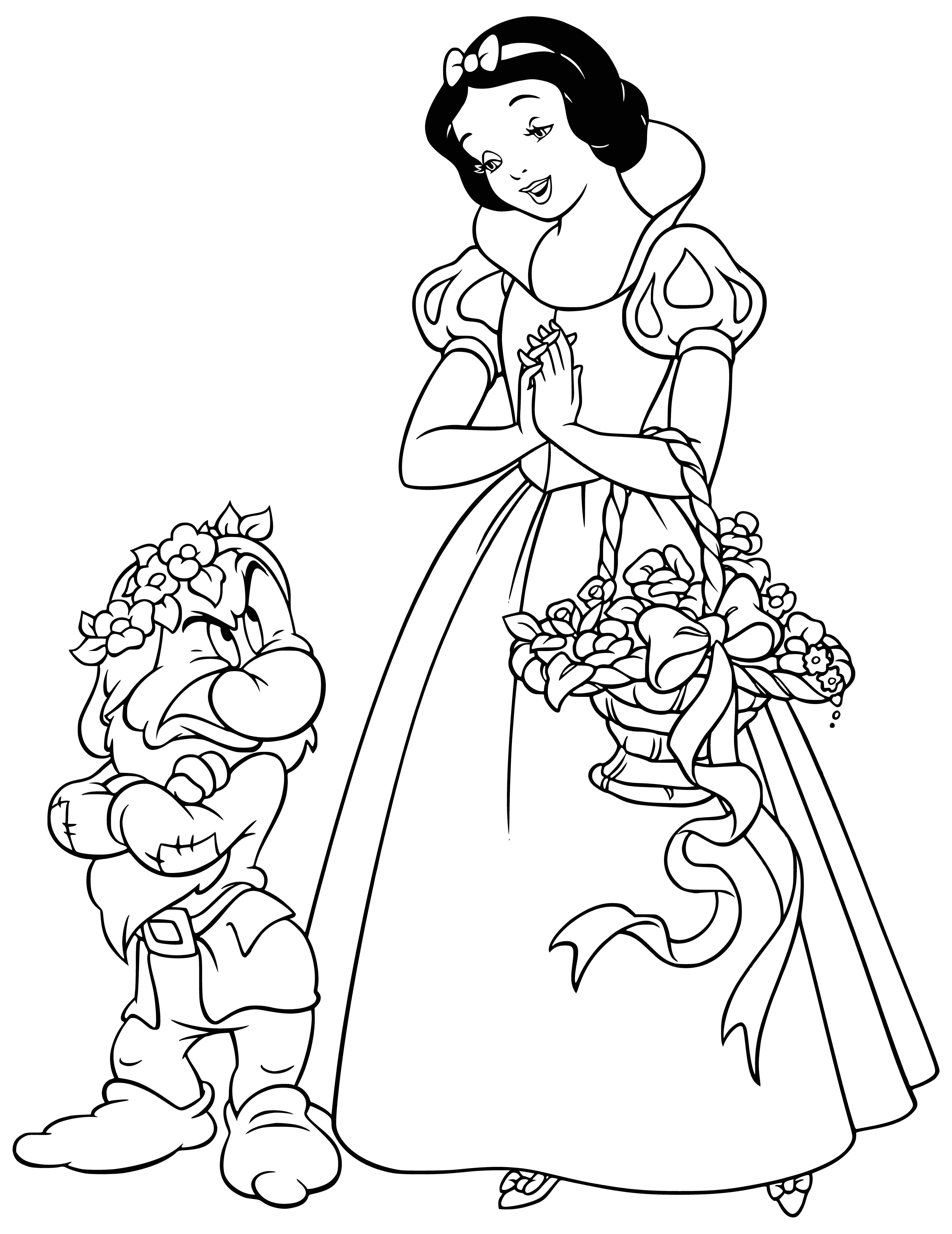 Snow White and the Gnome Grunt coloring page
