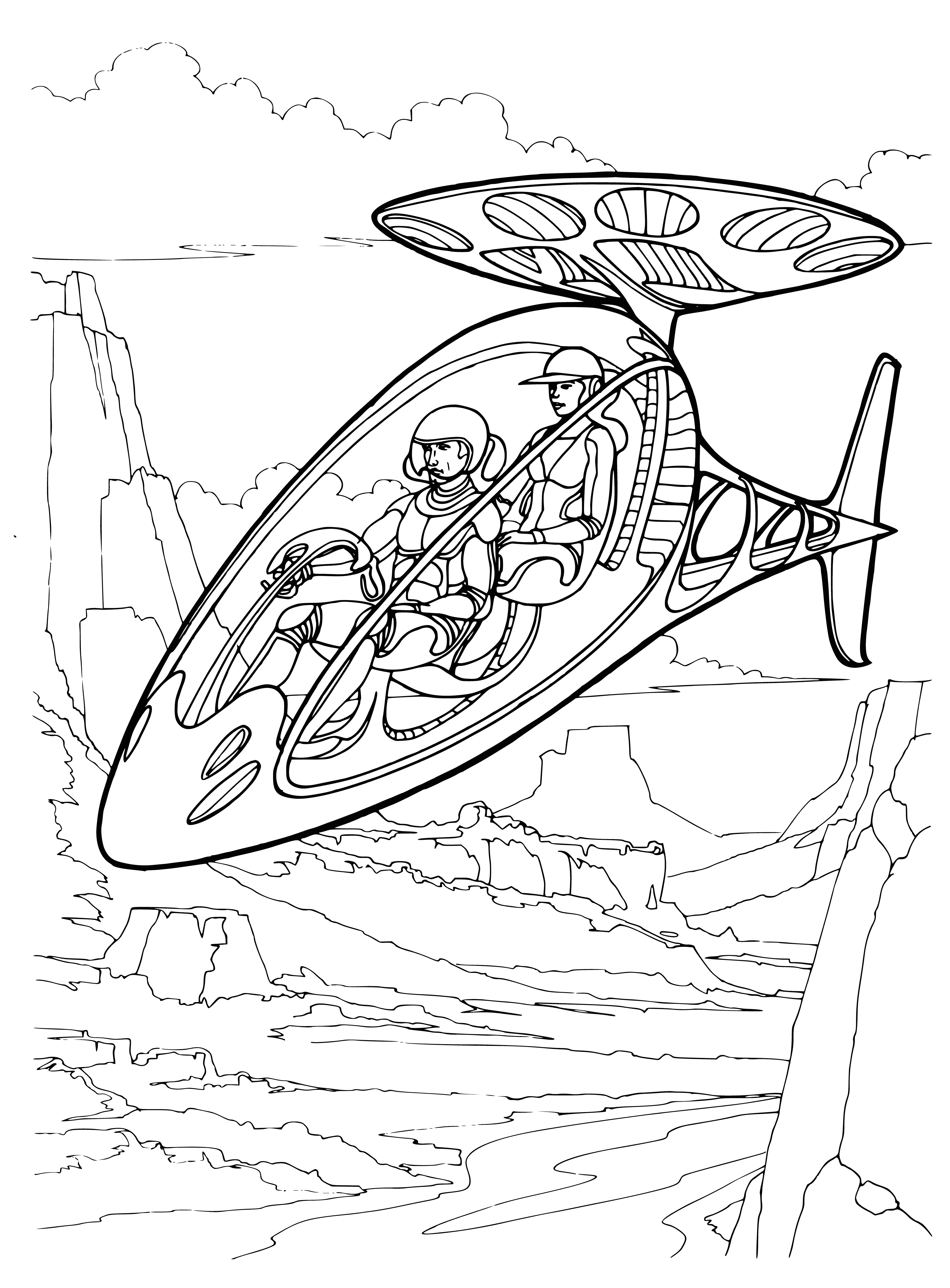 coloring page: An aircraft gains support from air to fly and counters gravity using dynamic or aerostatic lift.