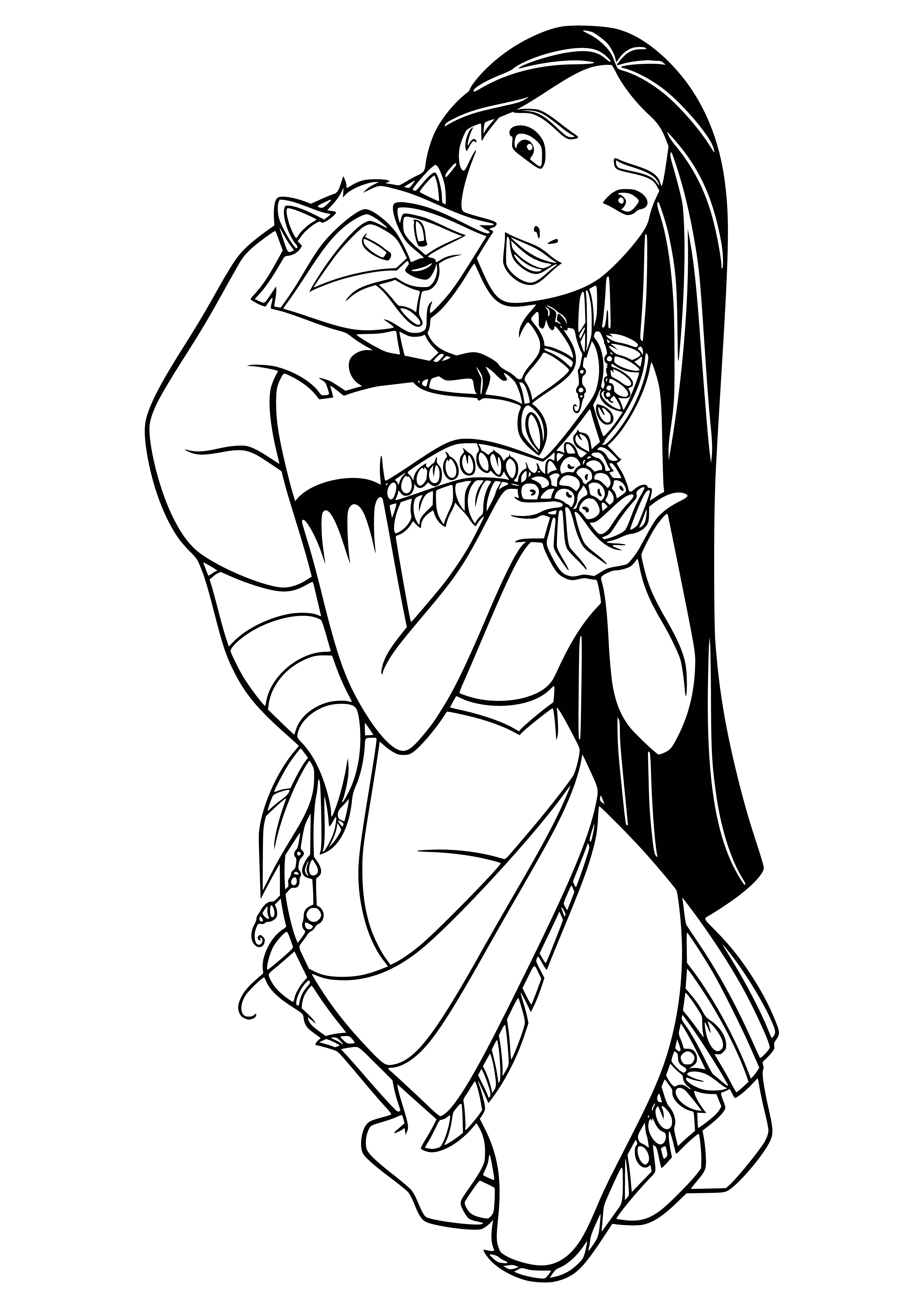 Pocahontas and unit Miko coloring page