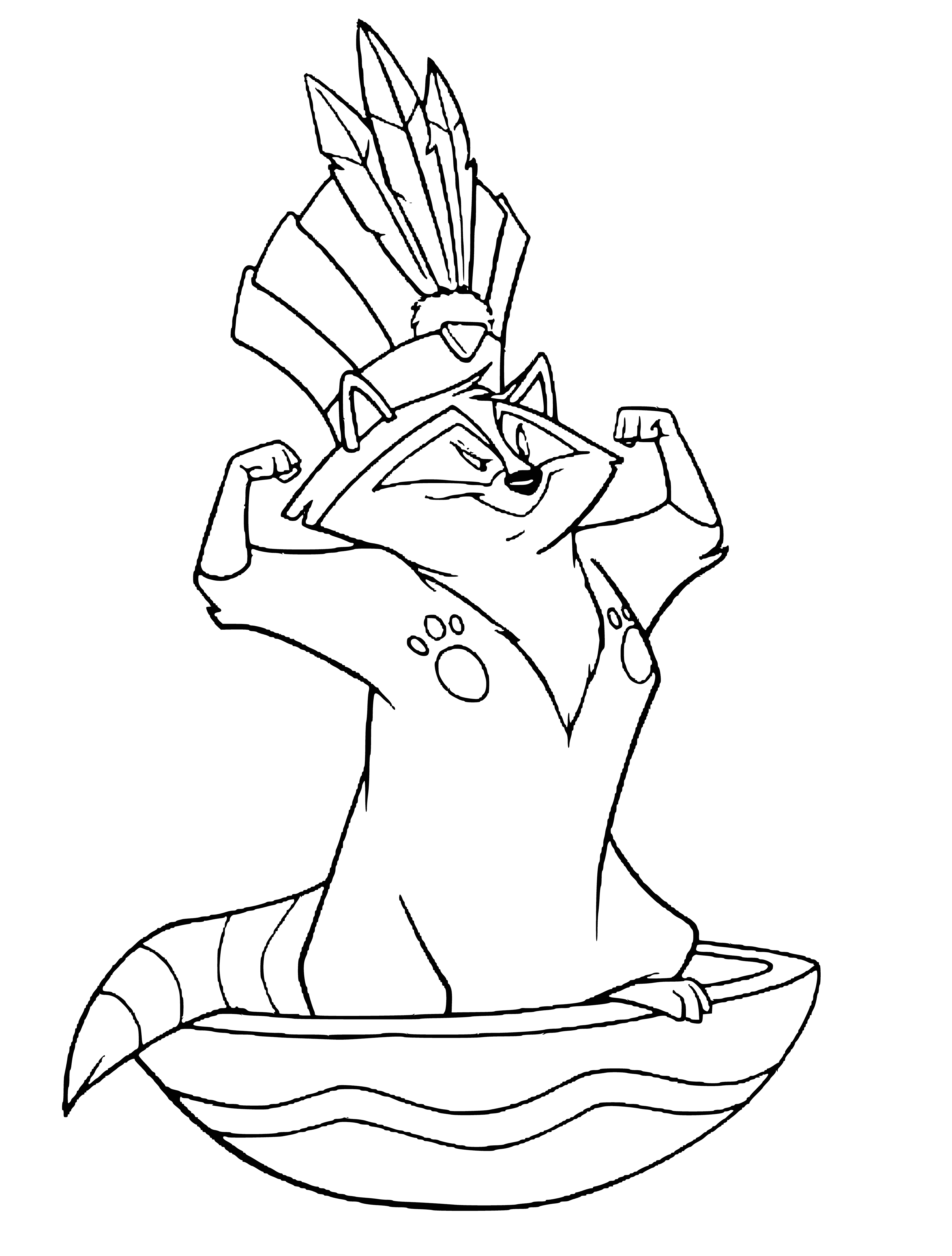 coloring page: Miko is Pocahontas's loyal best friend, with a brave spirit & funny personality. He always stands up for what he believes in and brings joy to Pocahontas's life.