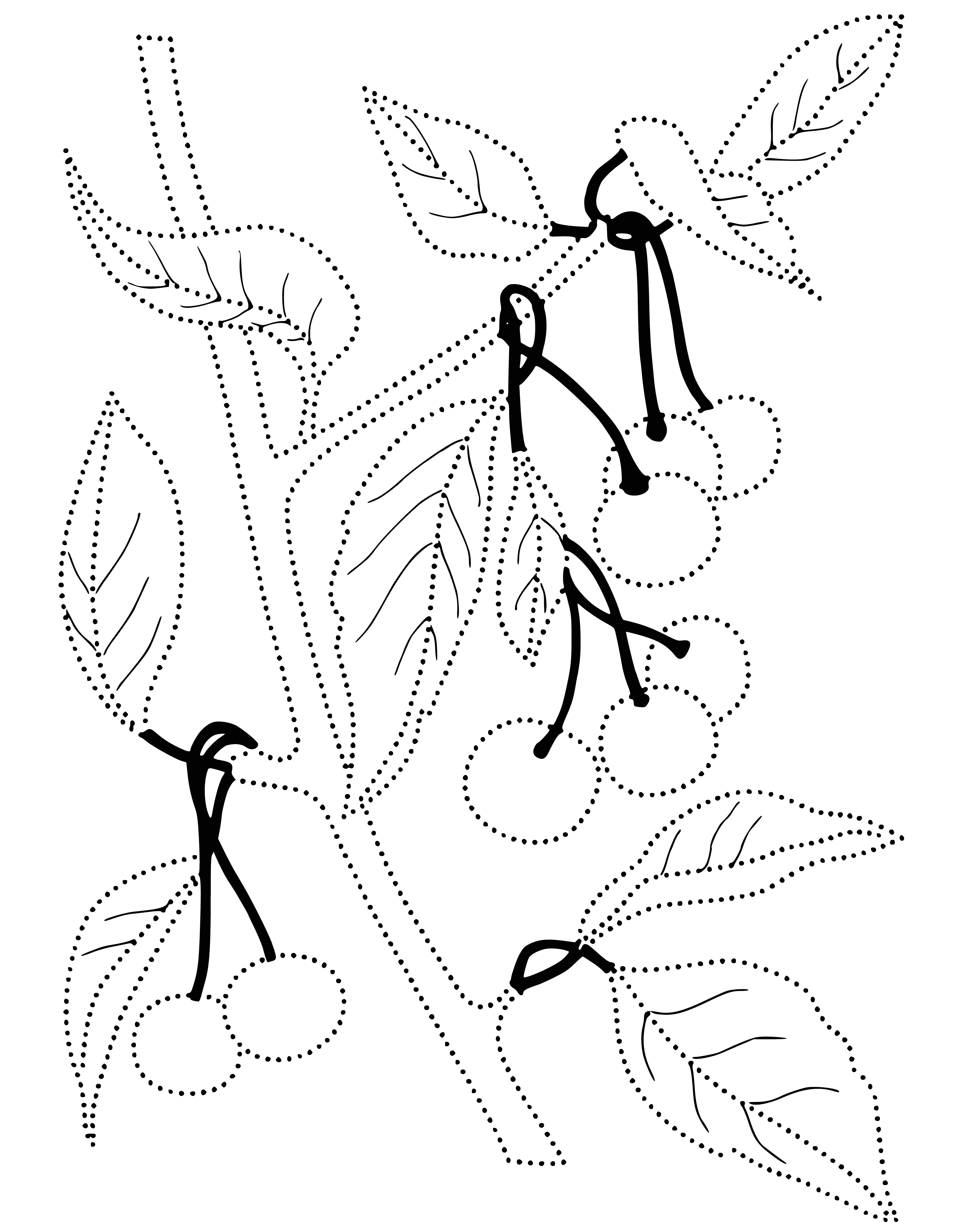 Cherry coloring page