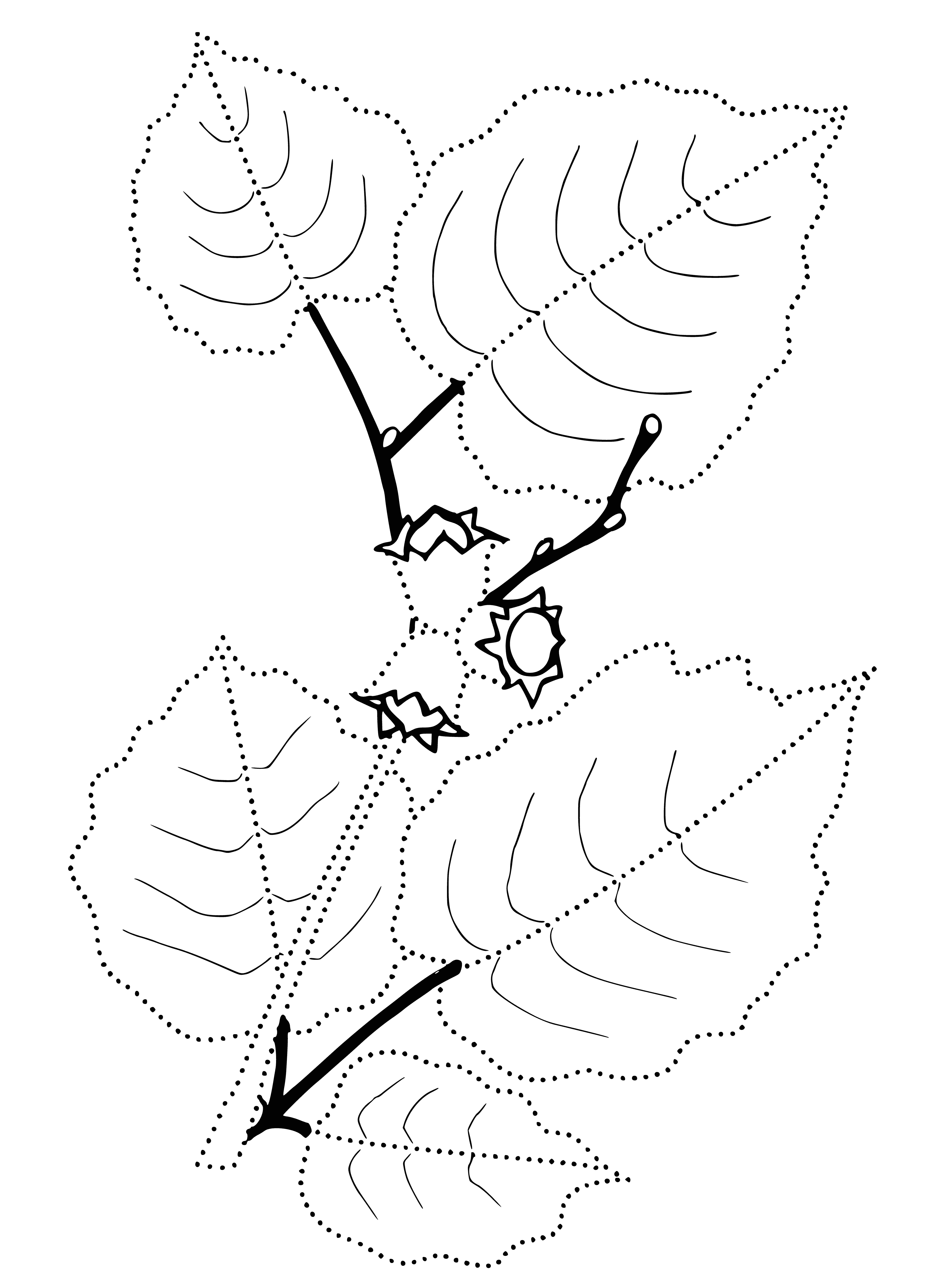 coloring page: Three hazelnuts, two cracked open, one remaining, on a light brown background.