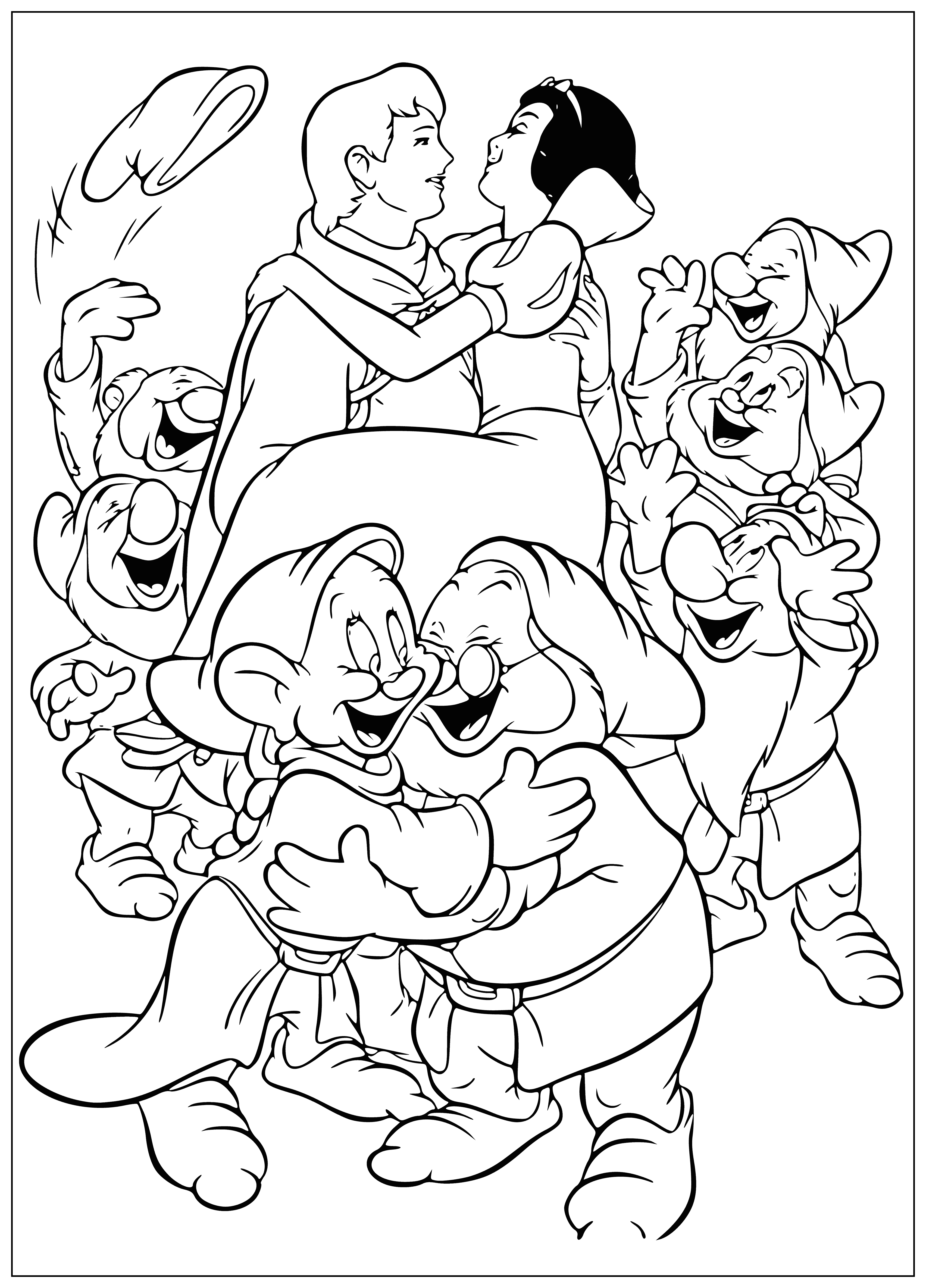 Snow White's Wedding coloring page