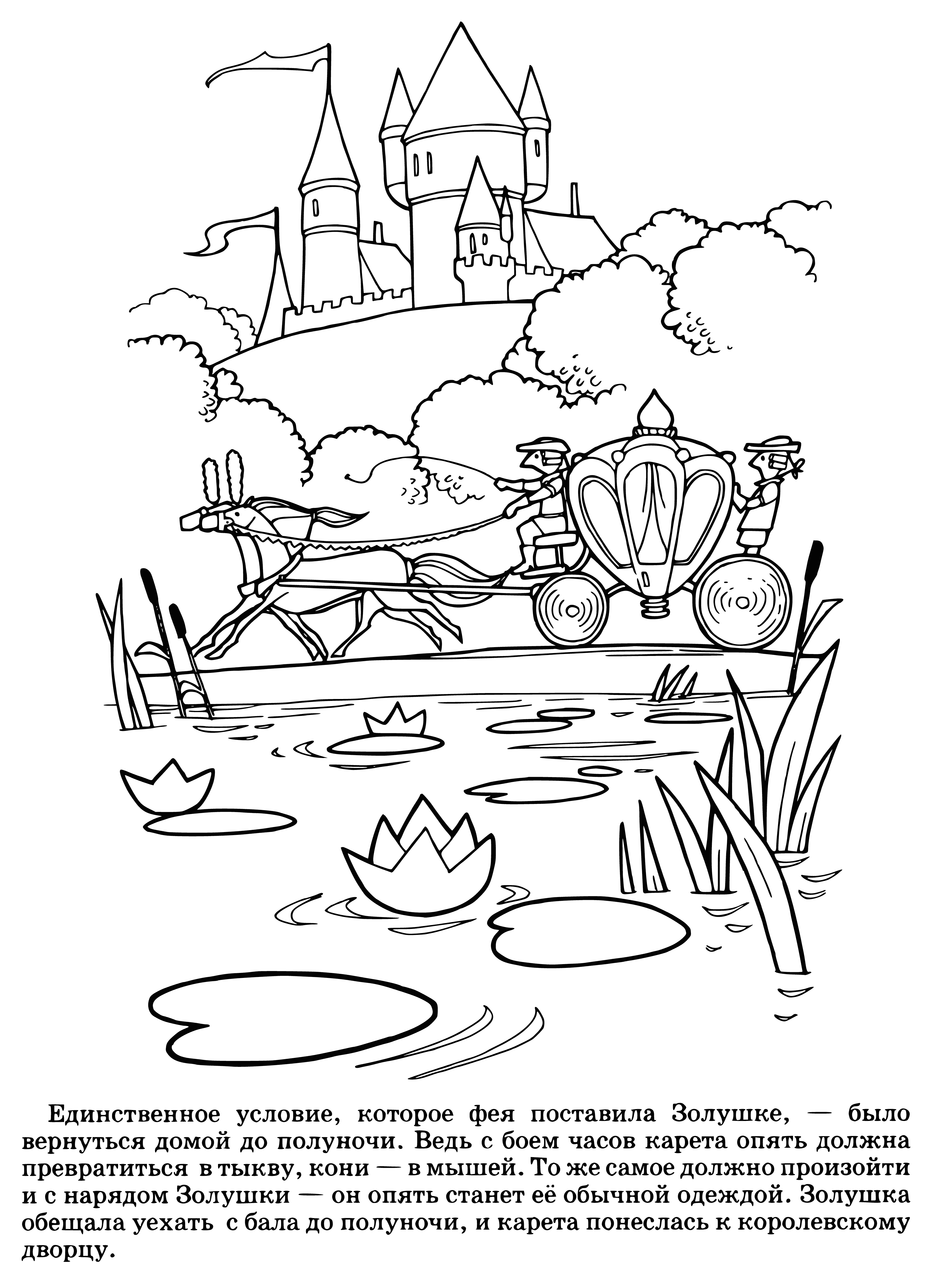 Cinderella goes to the ball coloring page