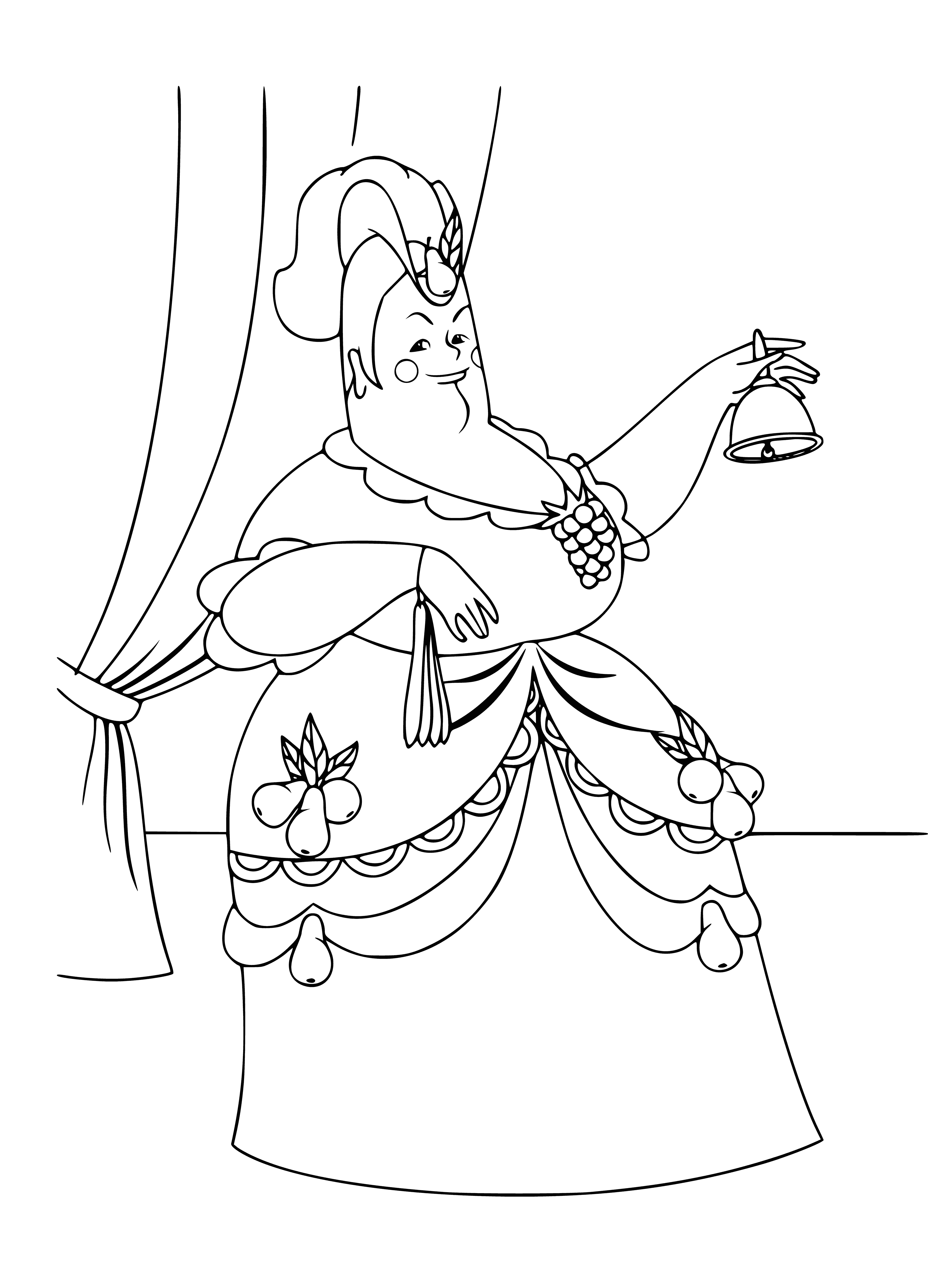 coloring page: She is a majestic woman wearing a headdress & veil, holding a sceptre & her ears pierced. #art #woman