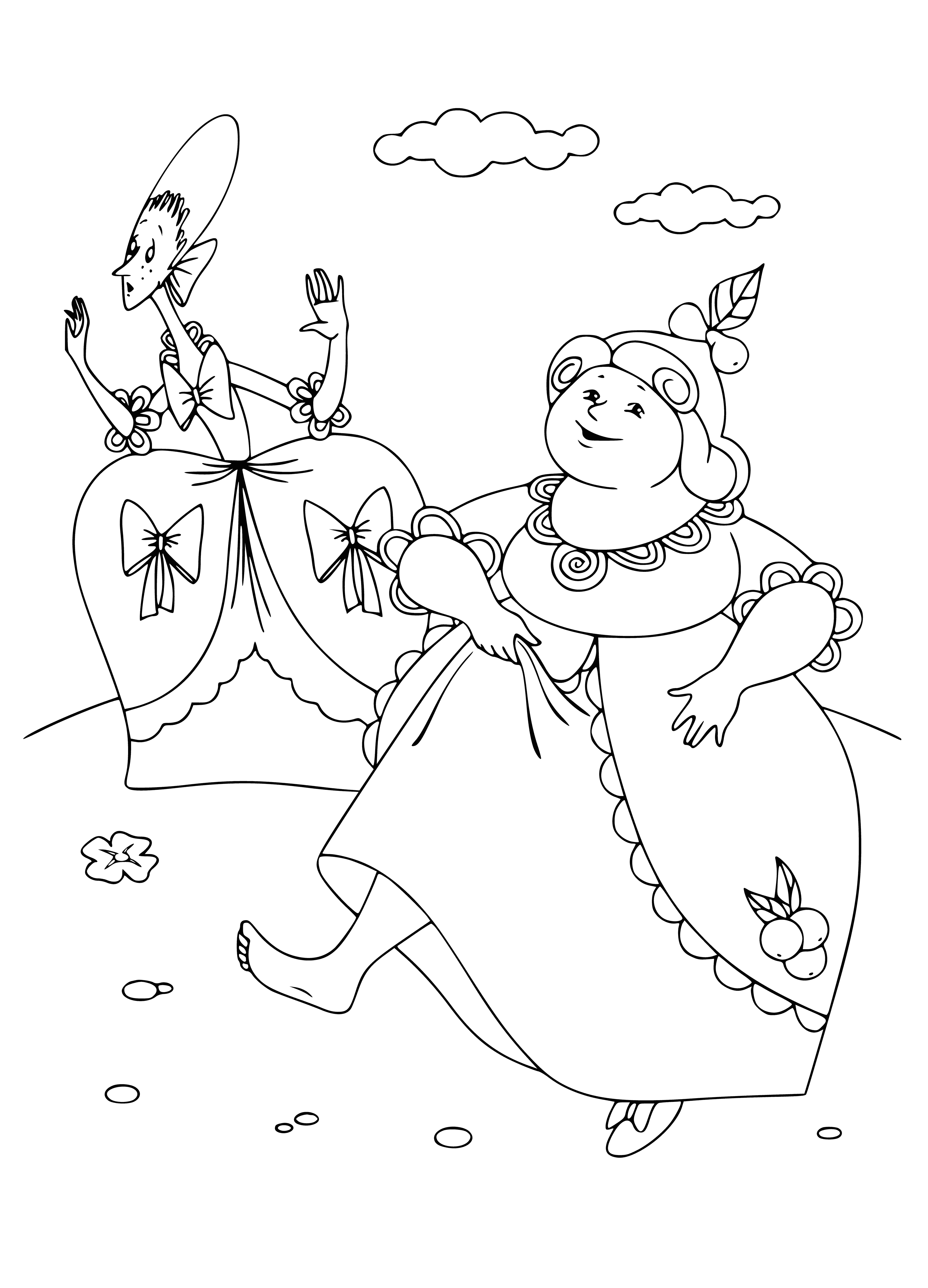 coloring page: Sisters running to try a glass slipper on! #magicalmoments