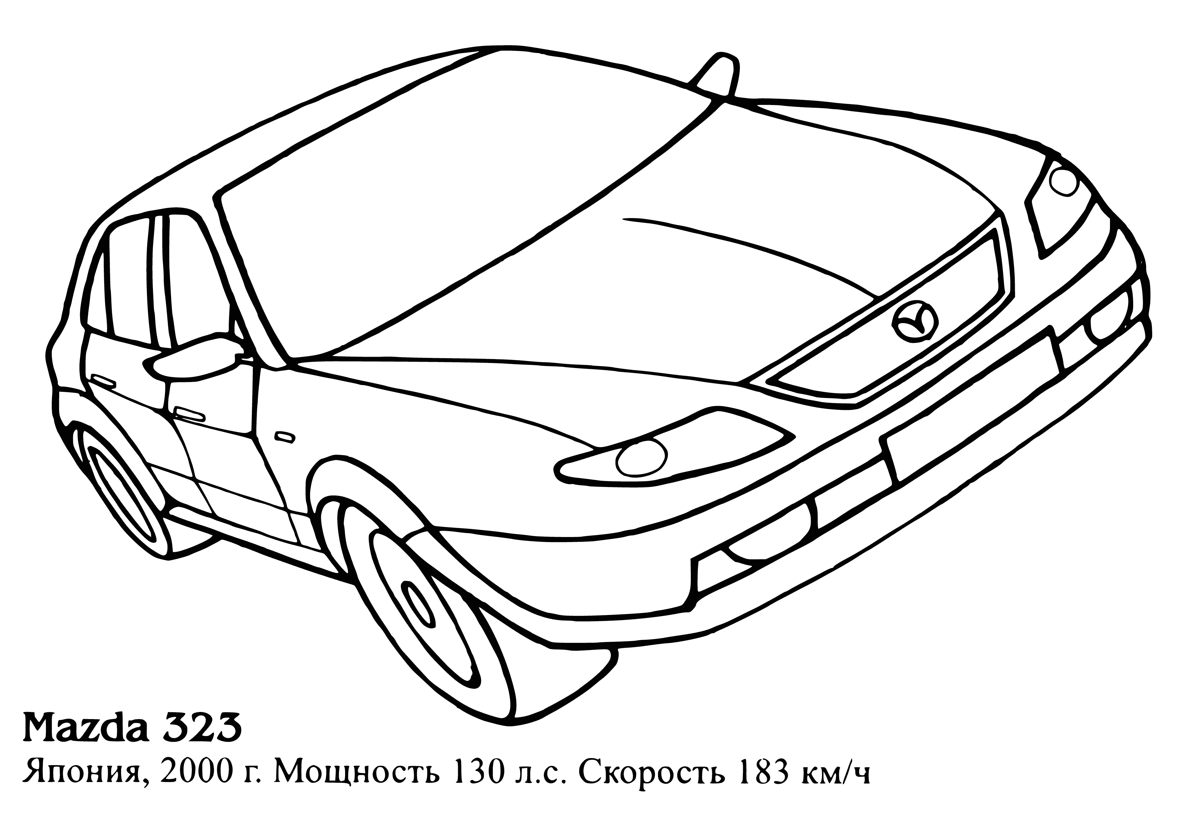 Mazda 323 coloring page