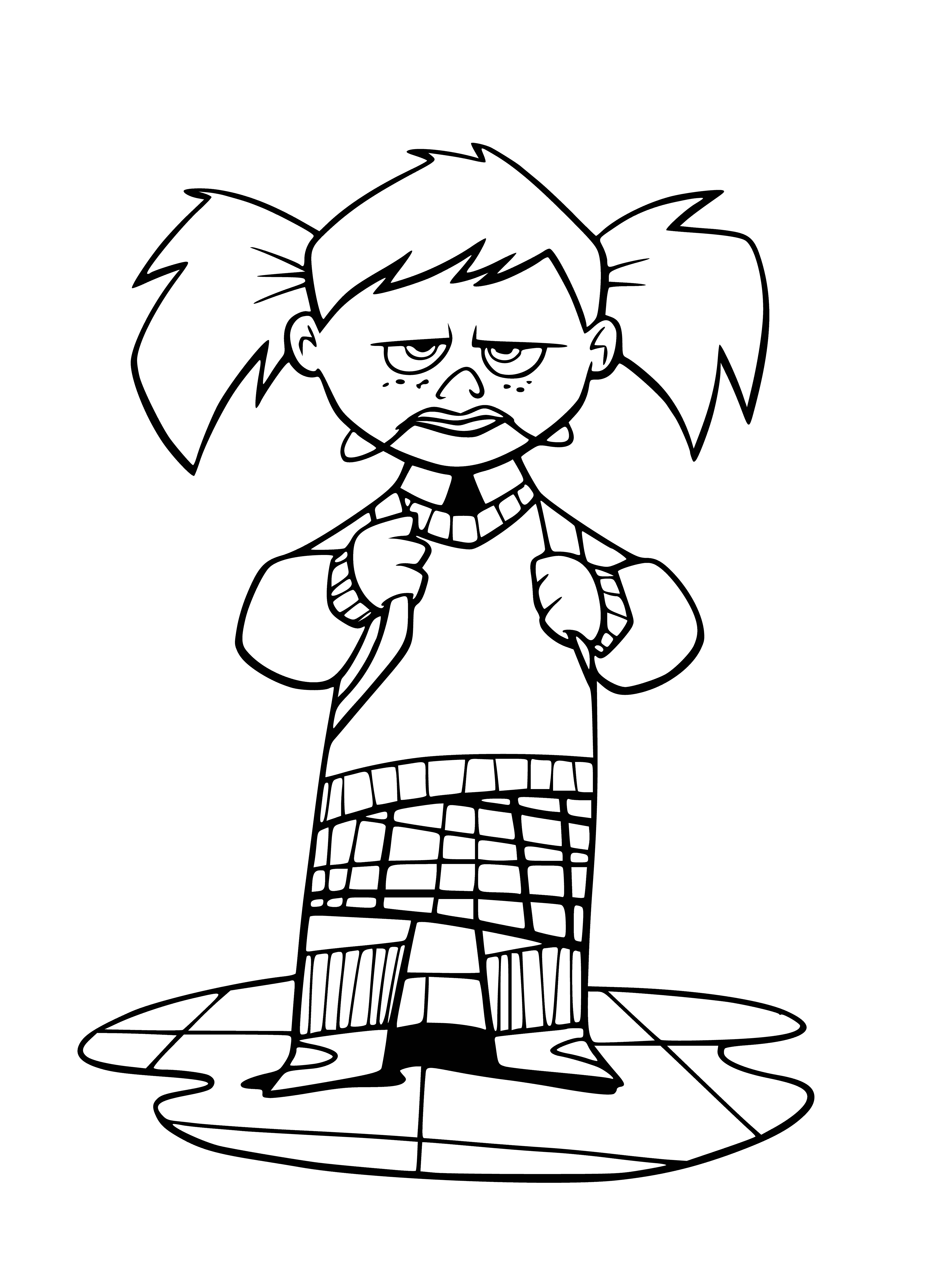 Evil girl coloring page