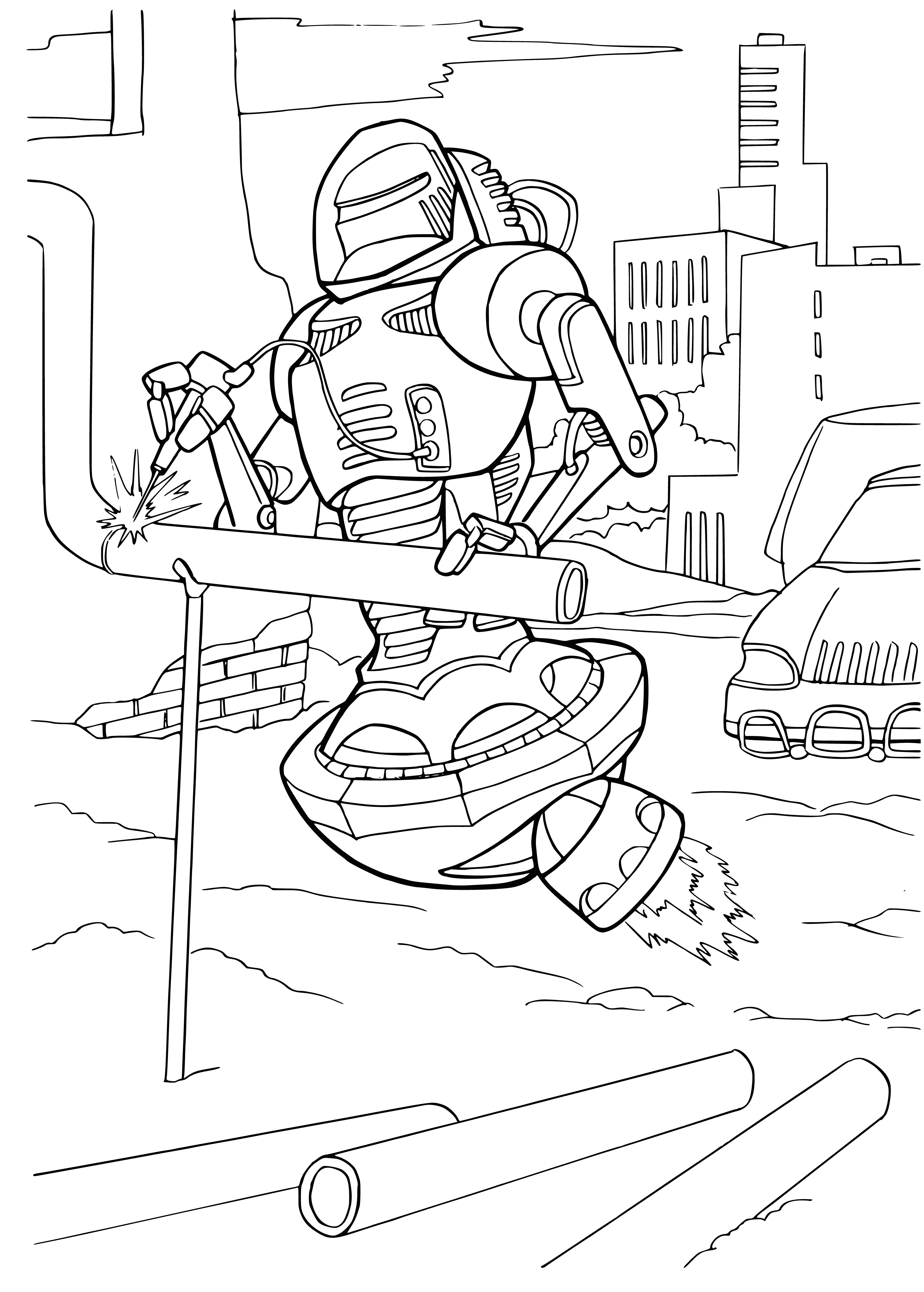 Robot welder coloring page