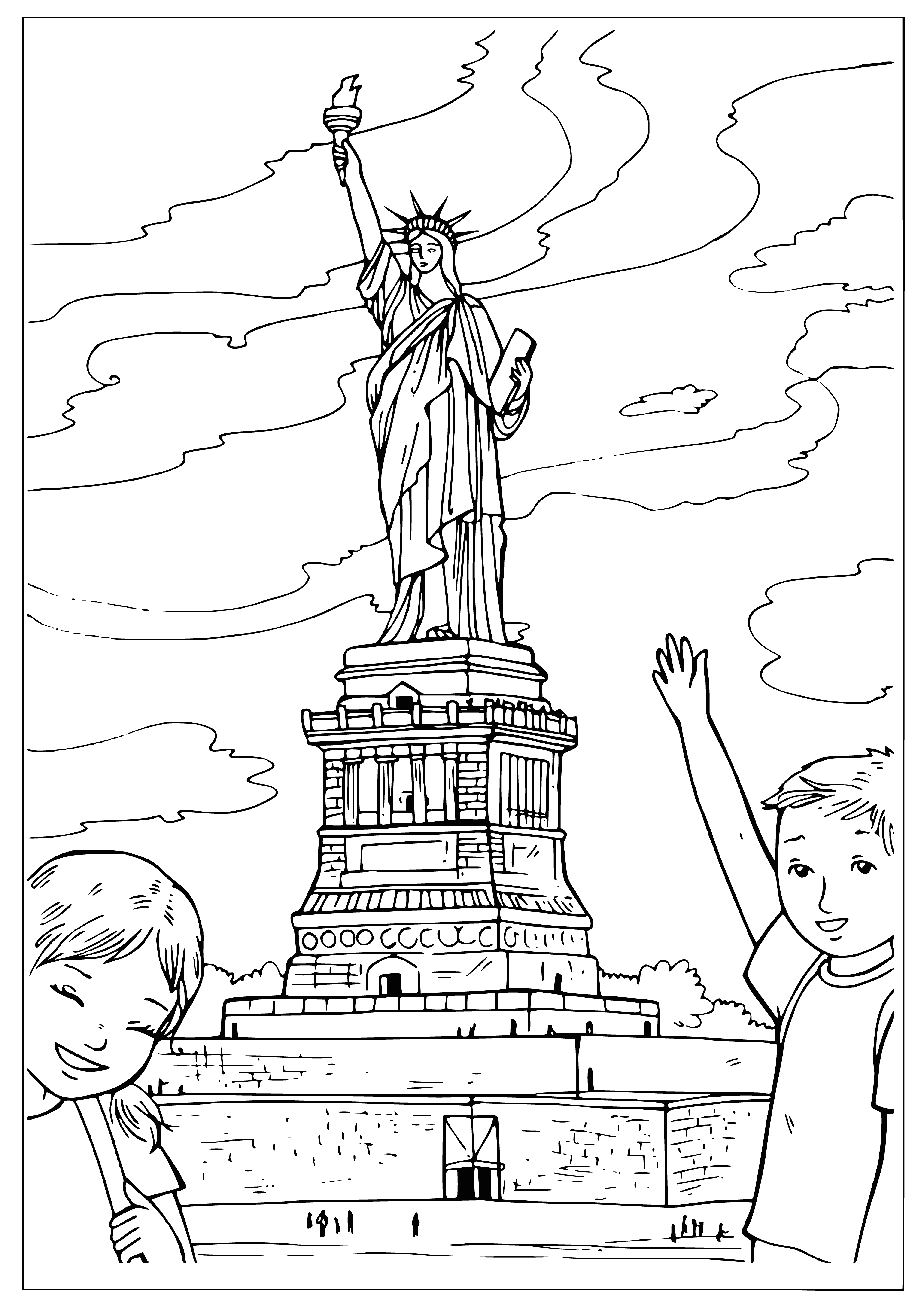 Özgürlük Heykeli. Amerika Birleşik Devletleri boyama sayfası