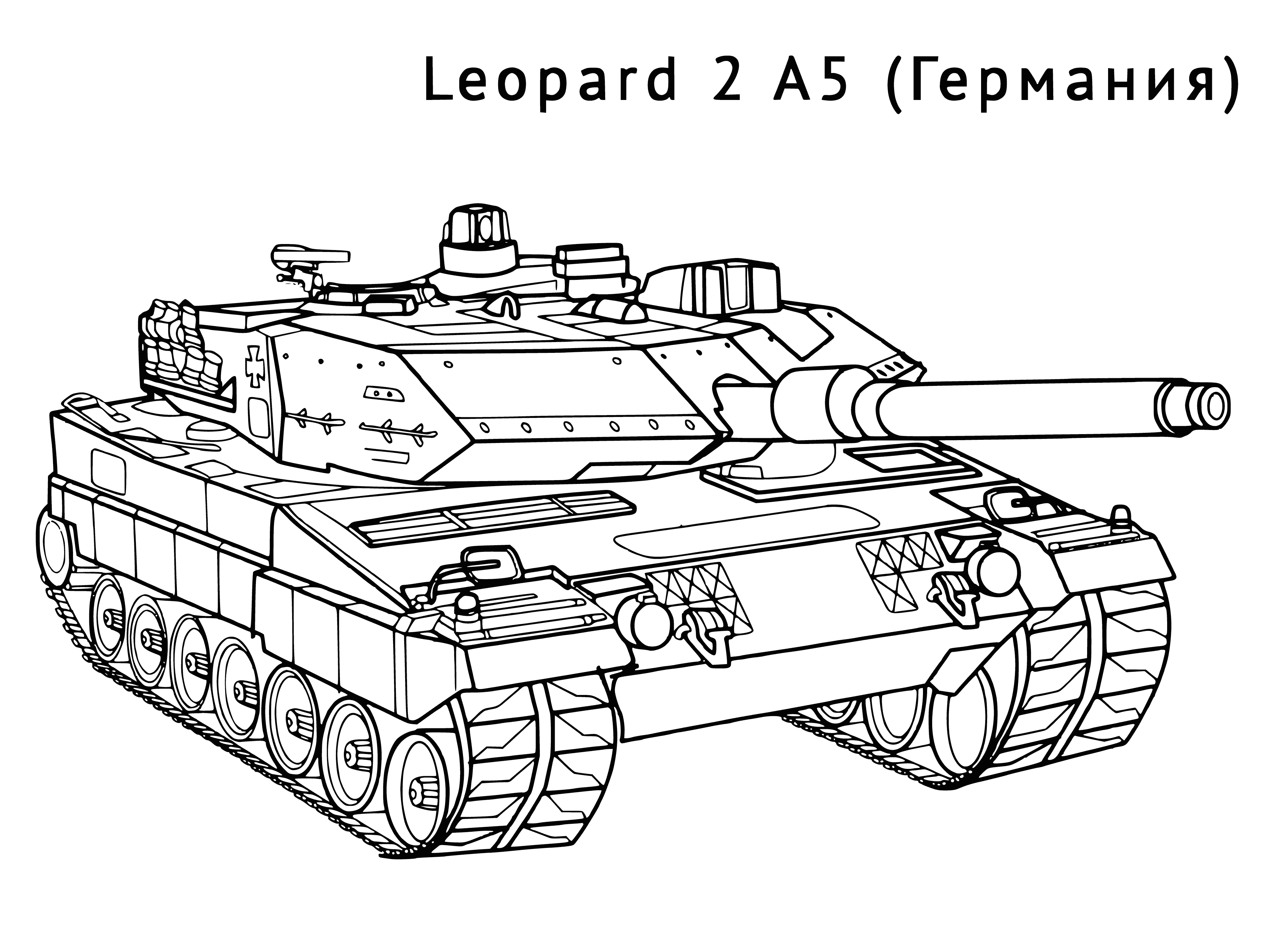 German tank coloring page