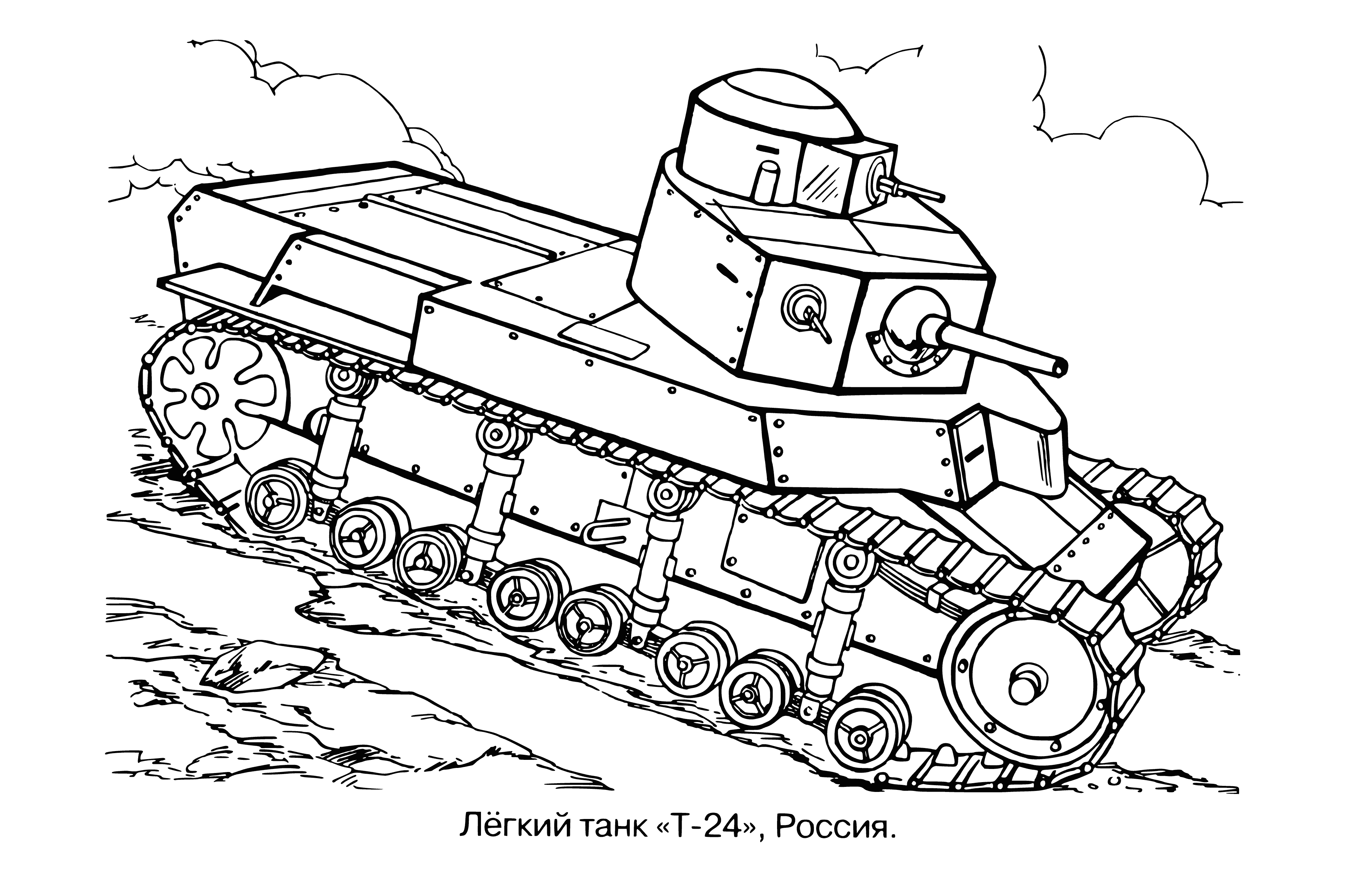 coloring page: Light tanks are fast and agile, smaller and lighter than other tanks, making them easier to maneuver for quick battlefield movement. #tanks