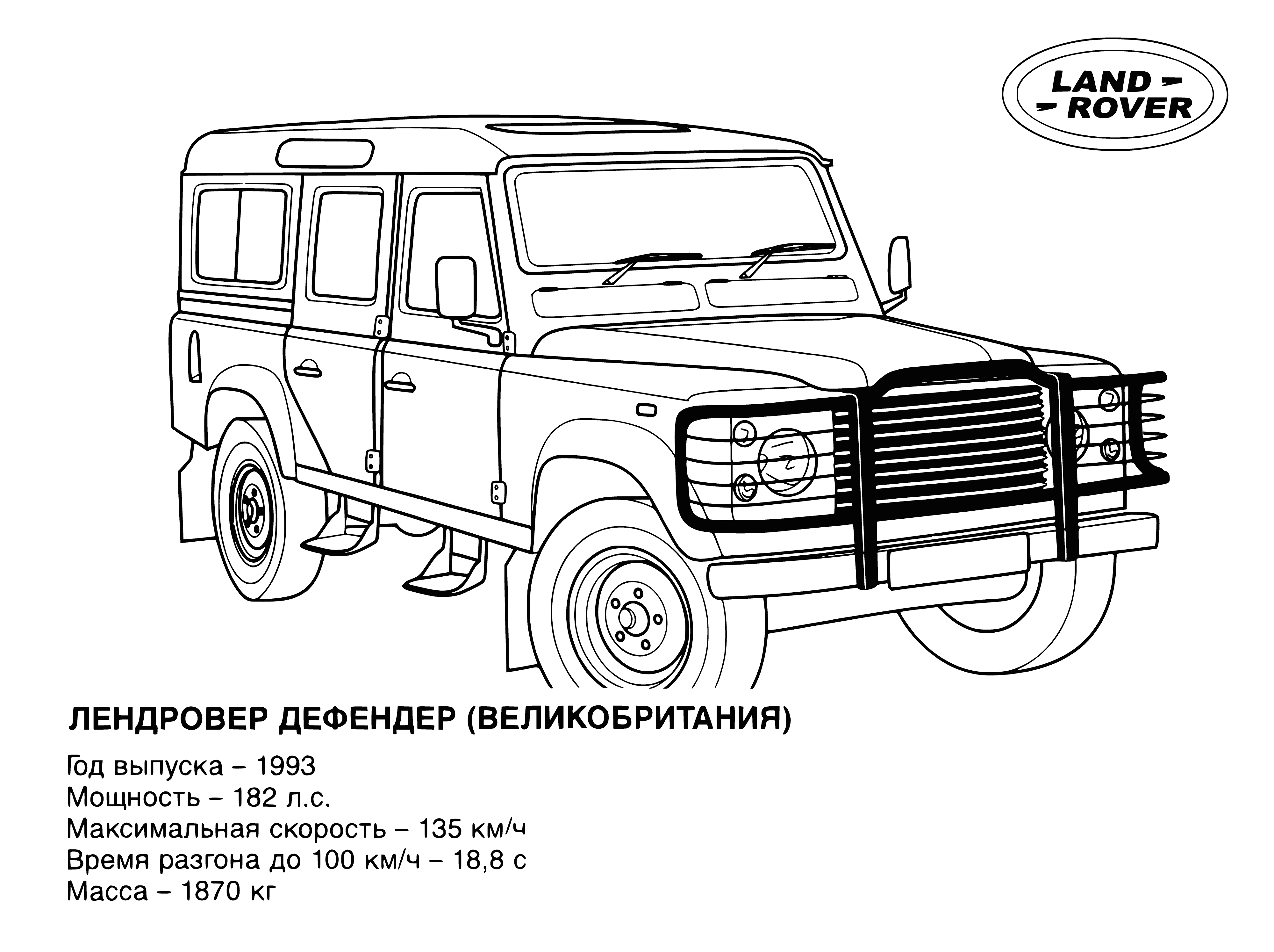 coloring page: UK Jeep is a small SUV based on Fiat Panda 4x4, with body-on-frame construction and 4-wheel drive. 2 engine types: 1.2L petrol or 1.3L diesel.