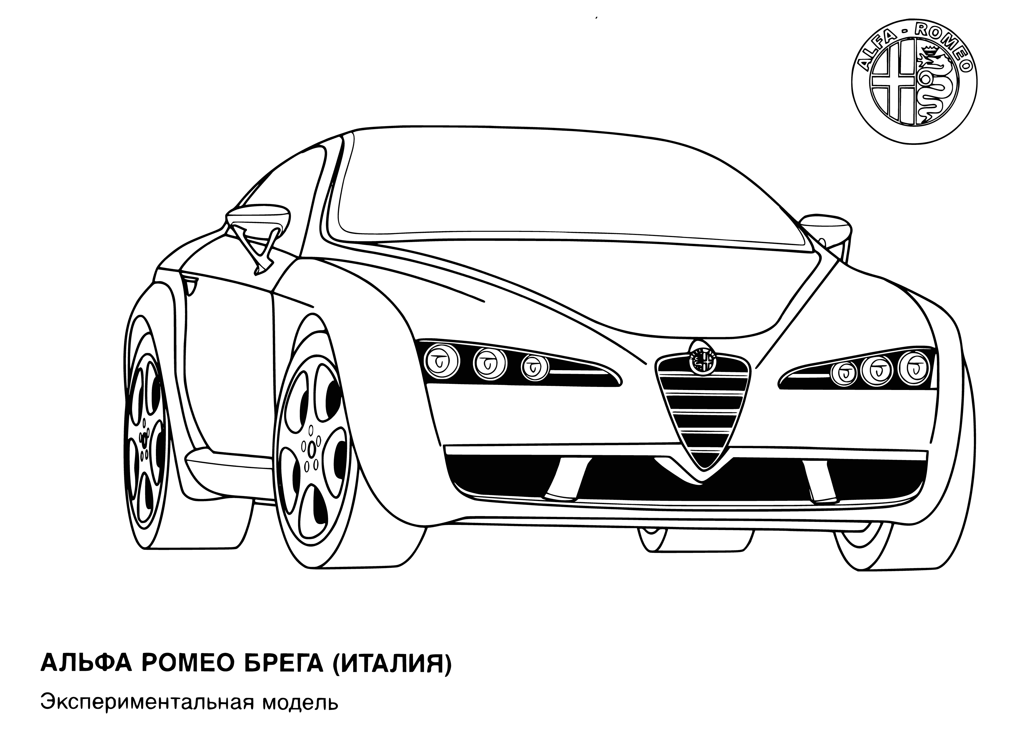 coloring page: Two Alfa Romeos; one red, one white; doors open, a person in one. #AlfaRomeo #ColorMe