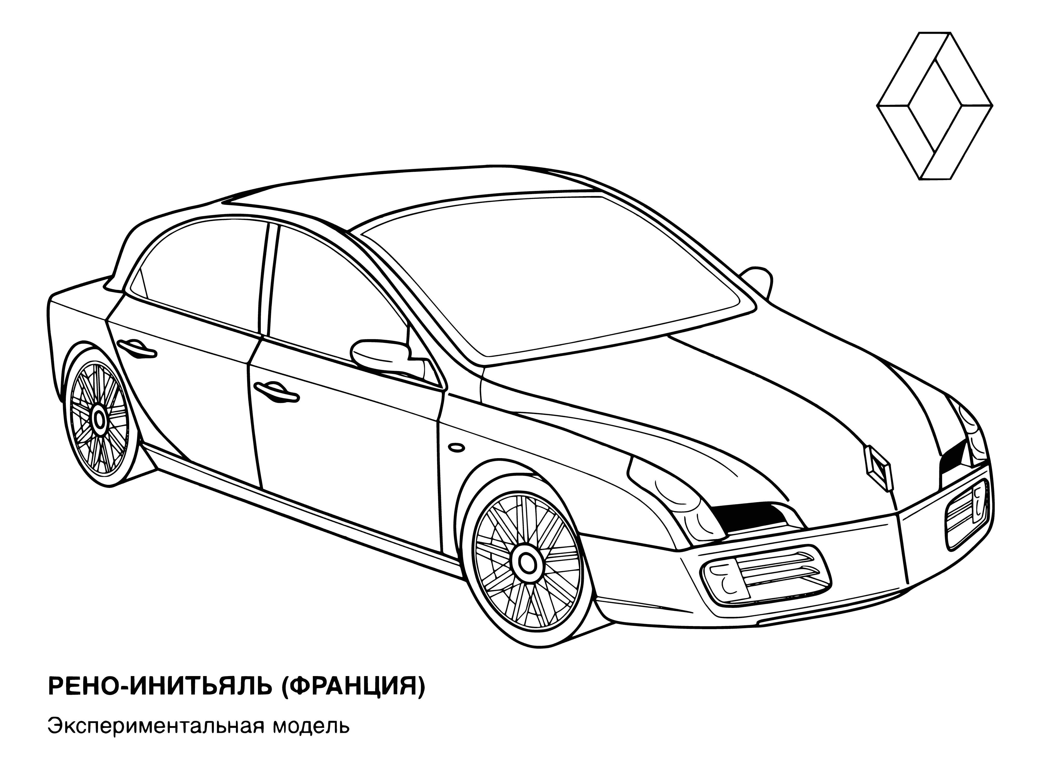 coloring page: Reno (France): Wide selection of new cars, variety of makes & models, competitive prices, experienced sales staff to help find perfect car.