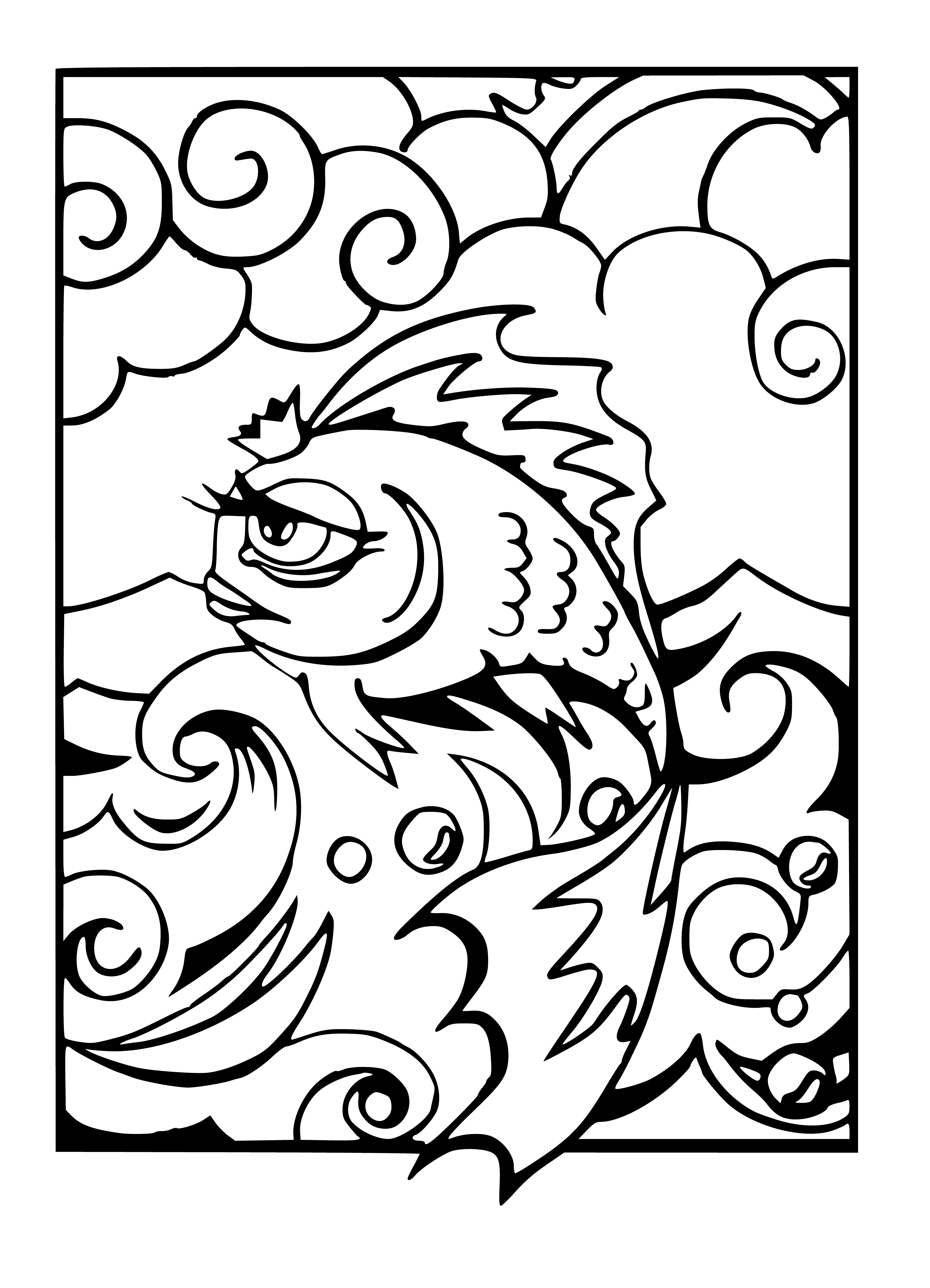 gold fish coloring page