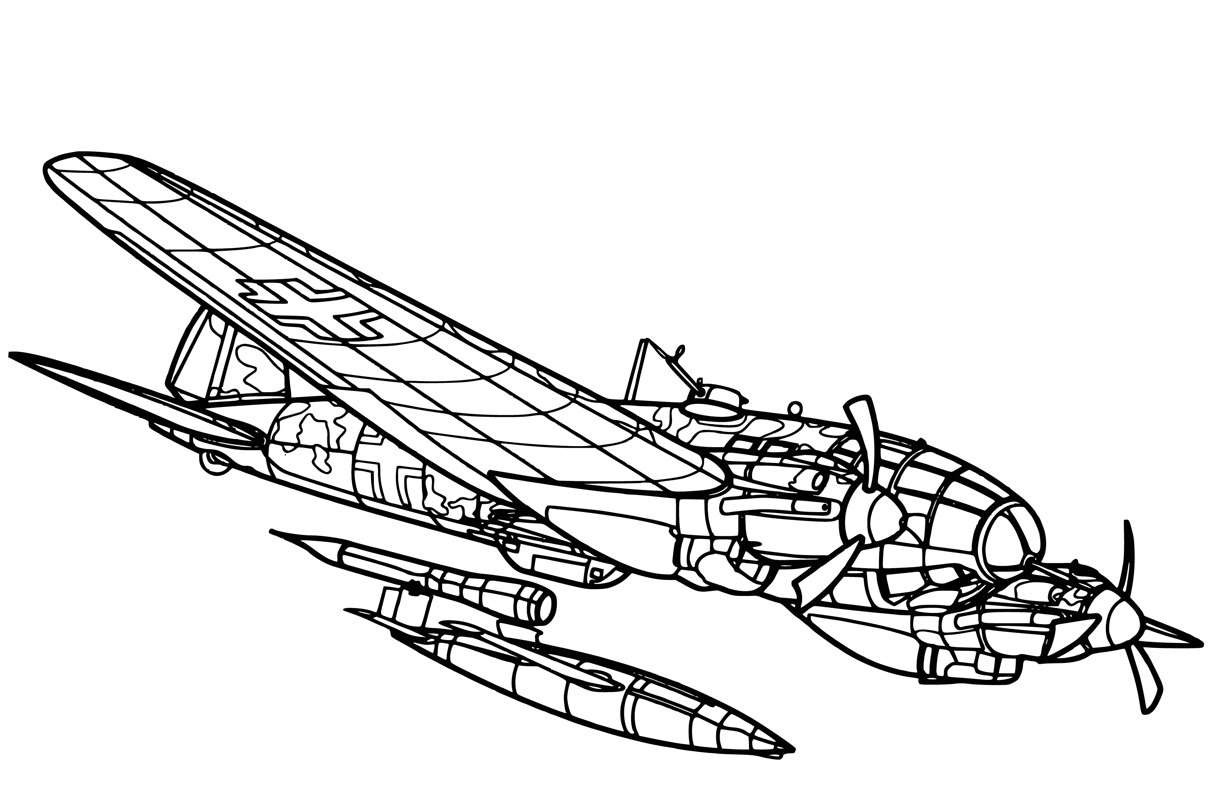 Bombardero Heinkel HE-111H-22 página para colorear