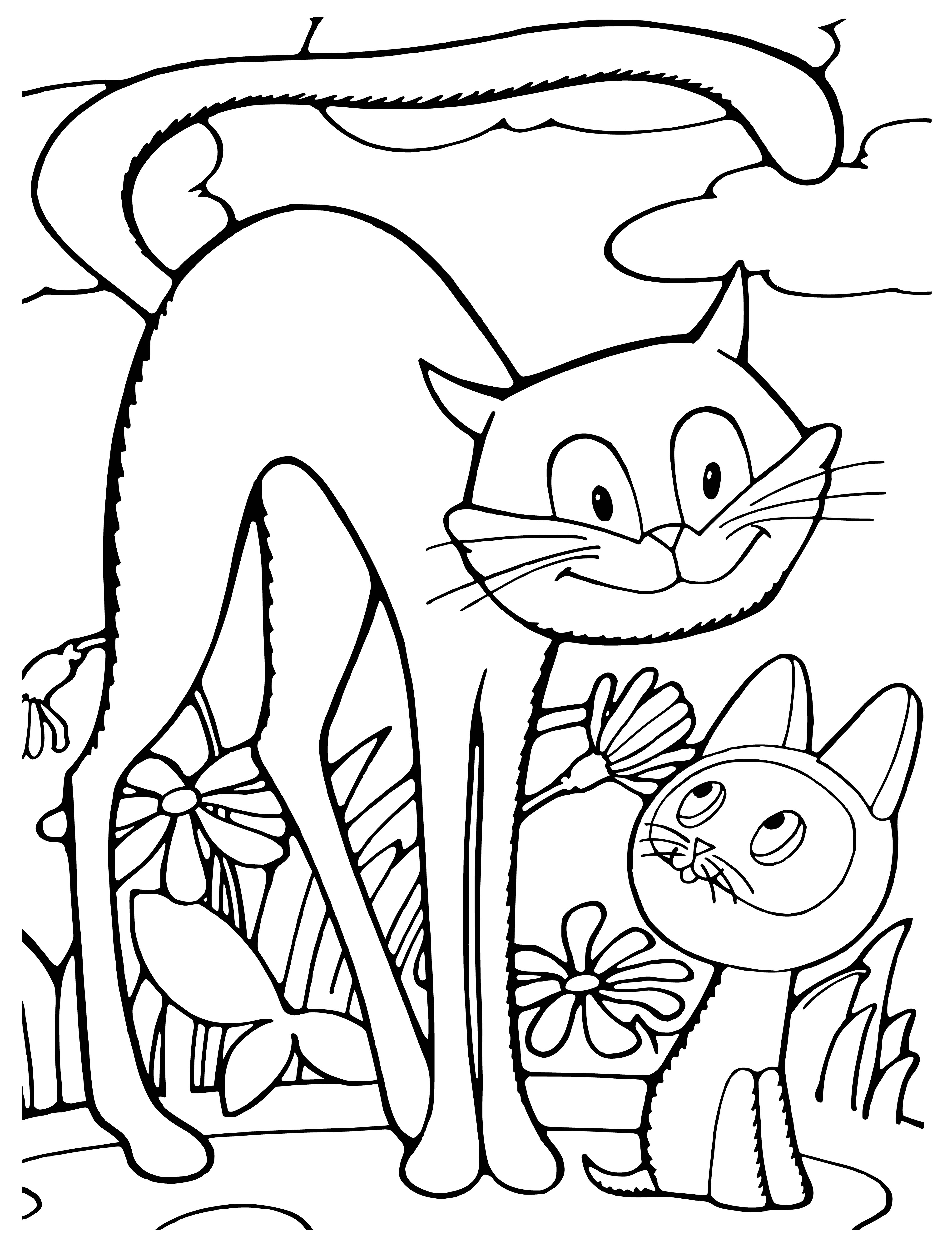 coloring page: She loves to play and is a very social animal.

Kitten Woof is a friendly black cat who loves to play.