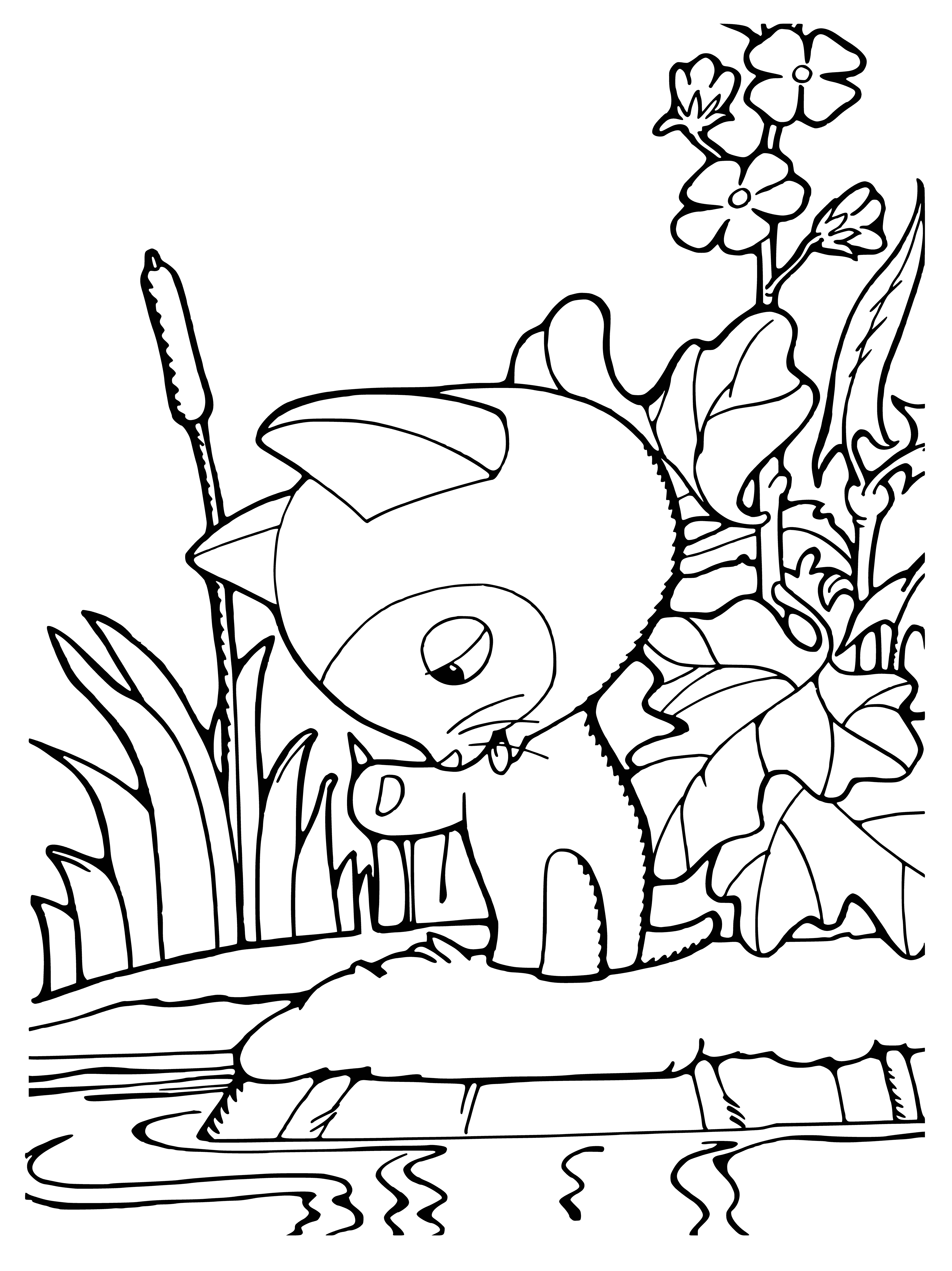 coloring page: Cute kitten Woof looks playful on a white pillow, with big brown eyes and a small brown and white body. #kitten #trending #cute