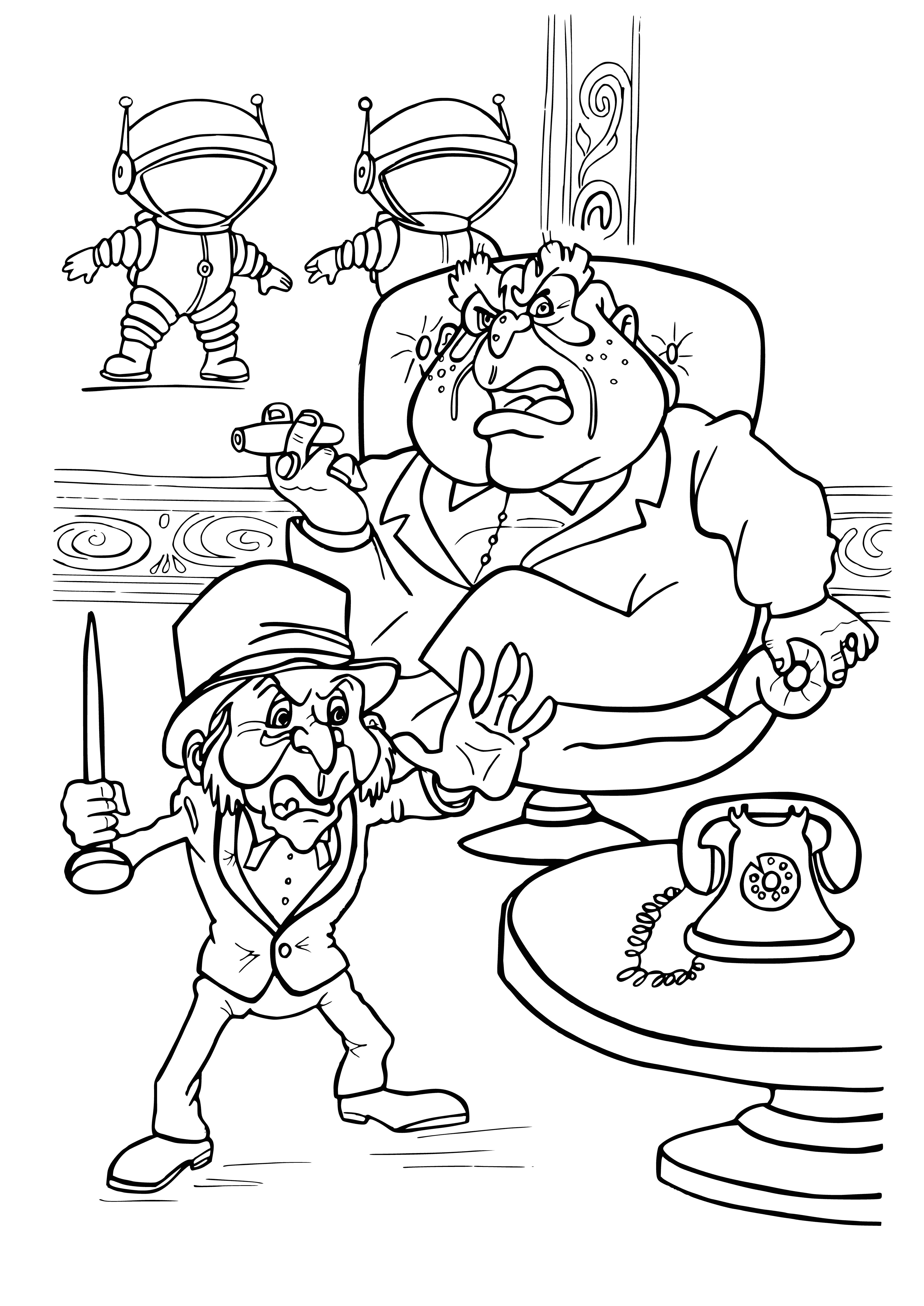 coloring page: A boy is fishing with a helmet on the moon, catching a happy surprise.