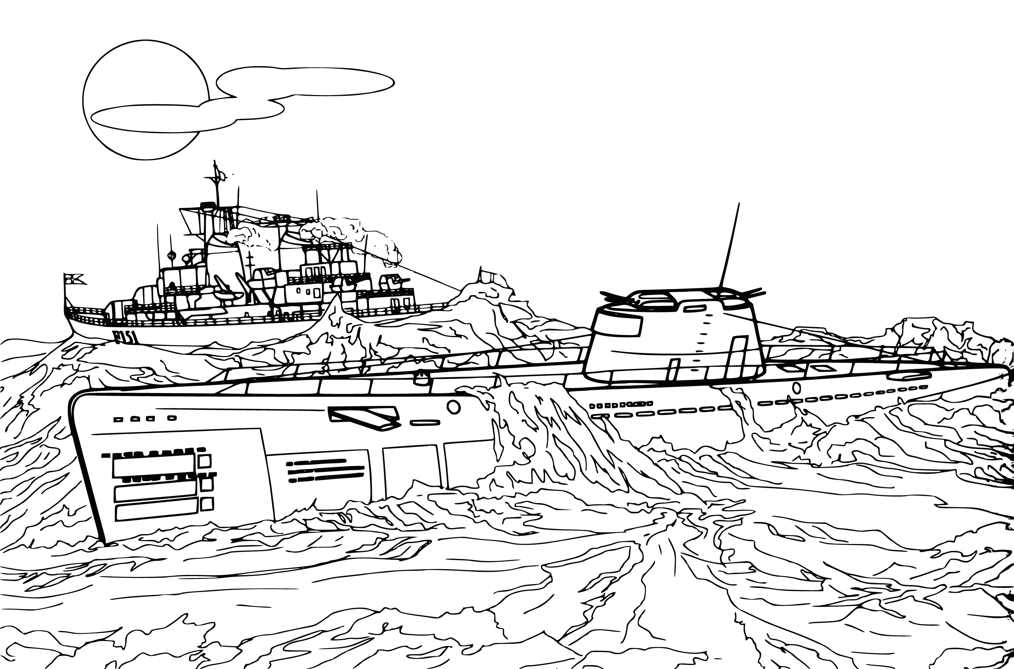 U-class submarine coloring page