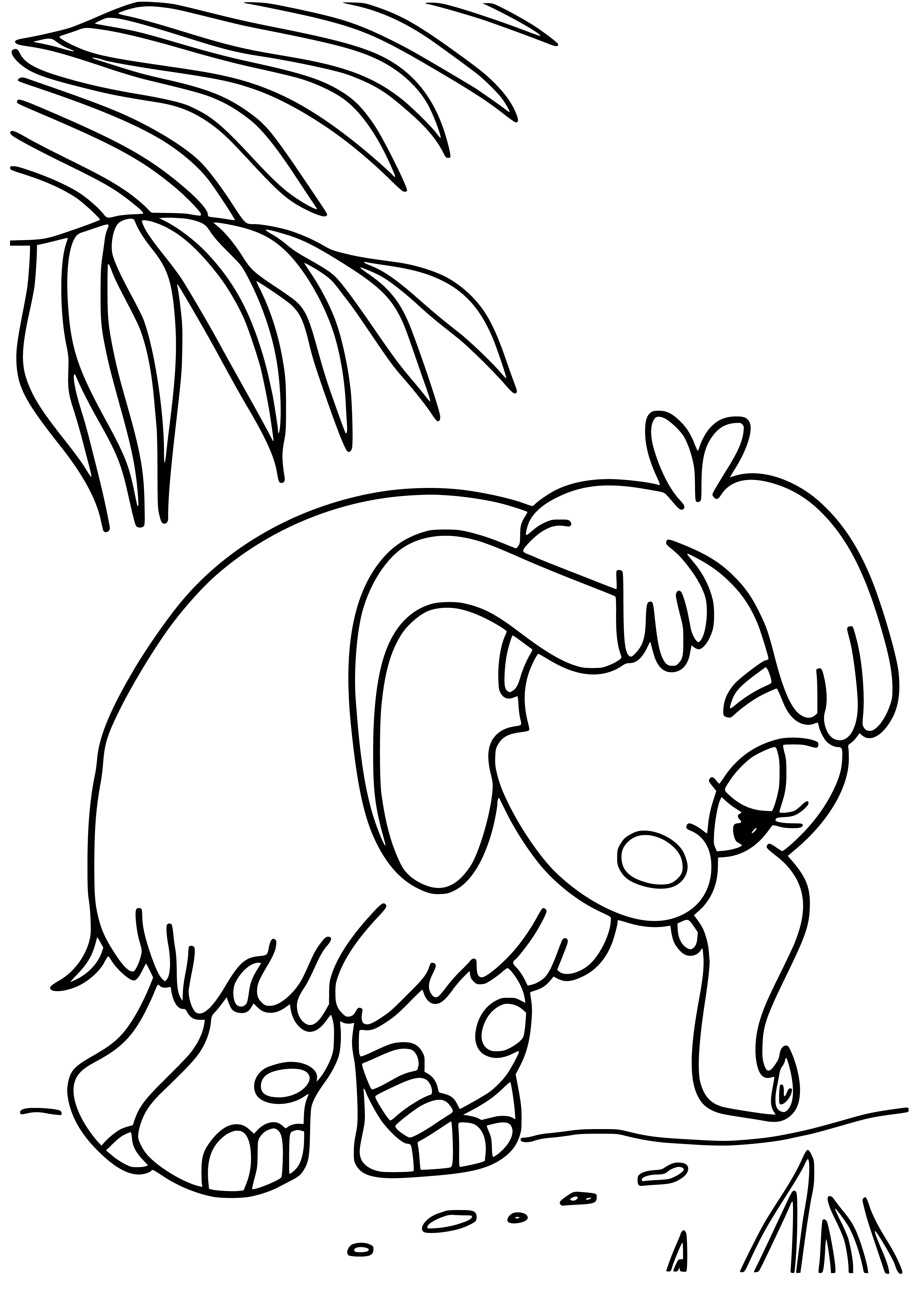 coloring page: Mammoths are large, furry elephant-like creatures w/long tusks. They're very big & strong. #PrehistoricAnimals