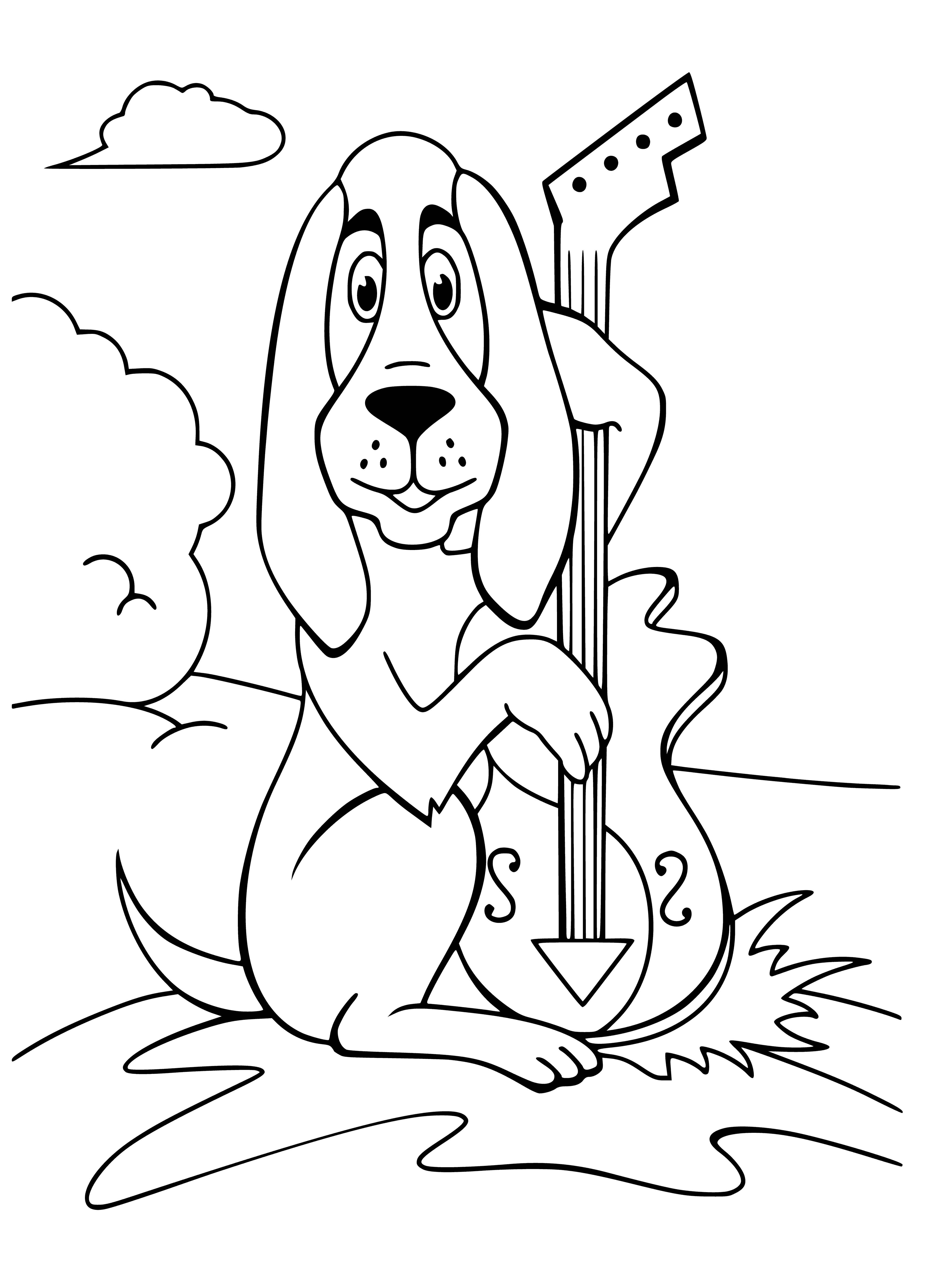 coloring page: Coloring page of a dog made of bricks, facing away with a black nose. #coloring #animals