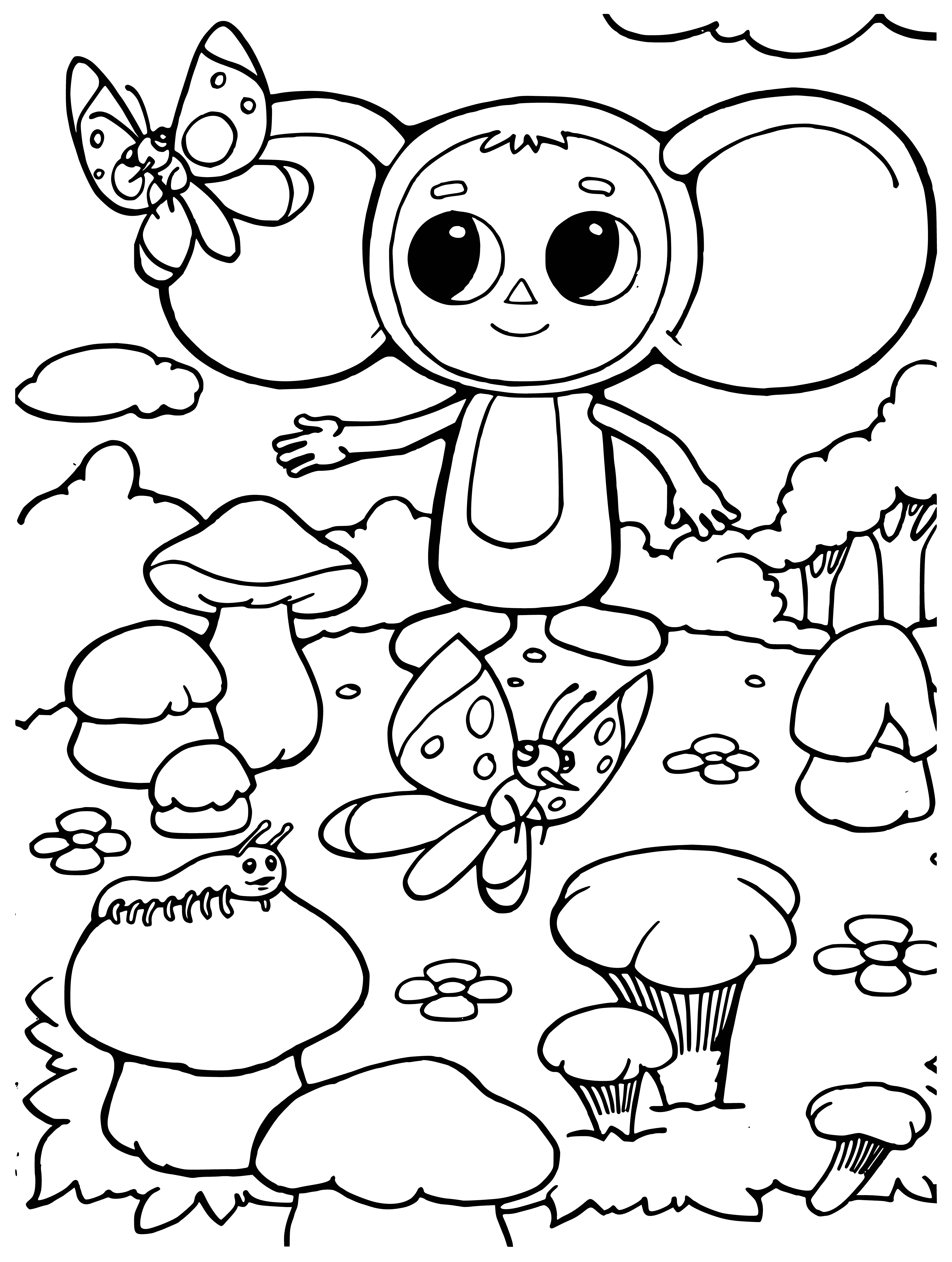 Cheburashka página para colorir
