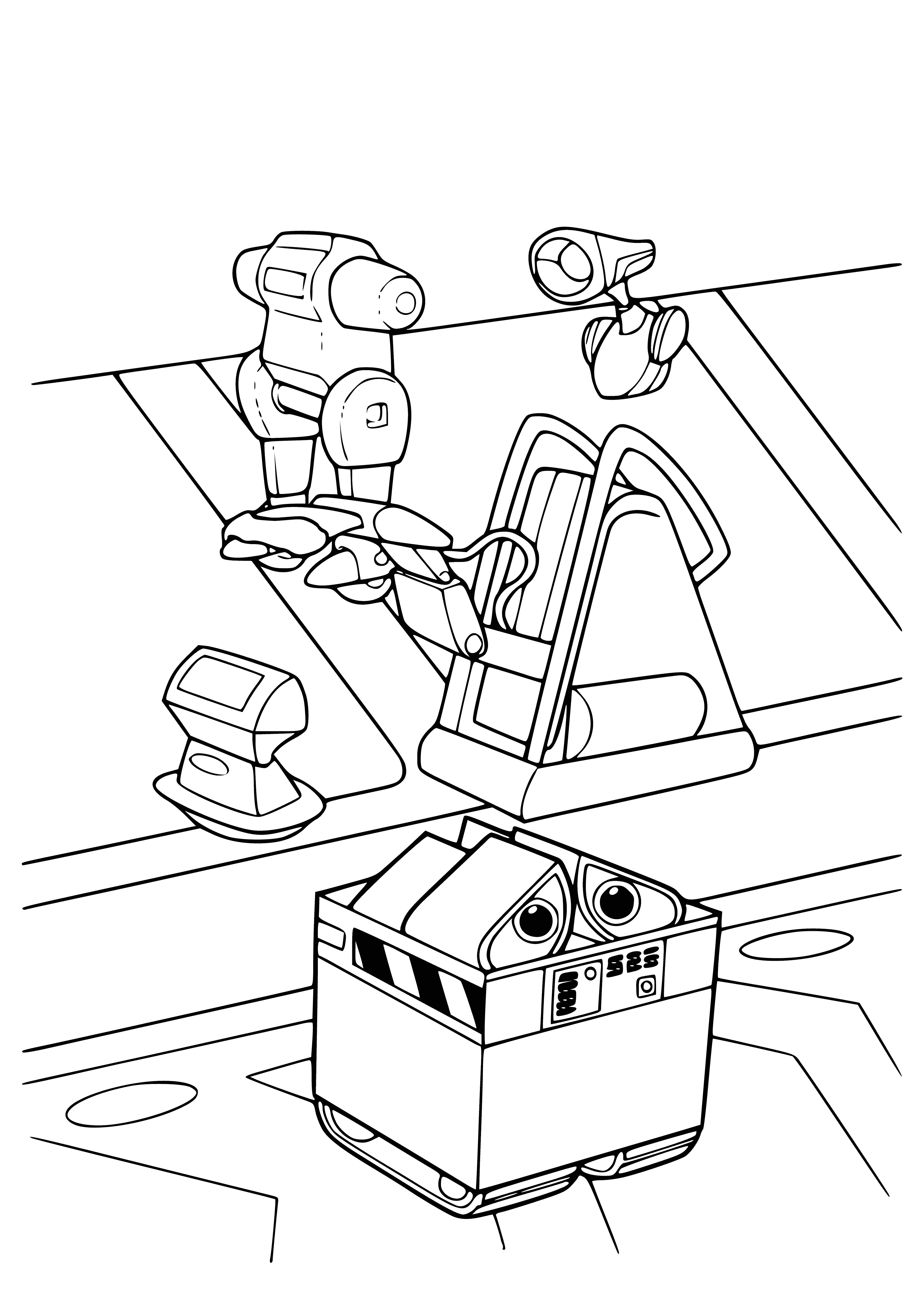 Robots coloring page