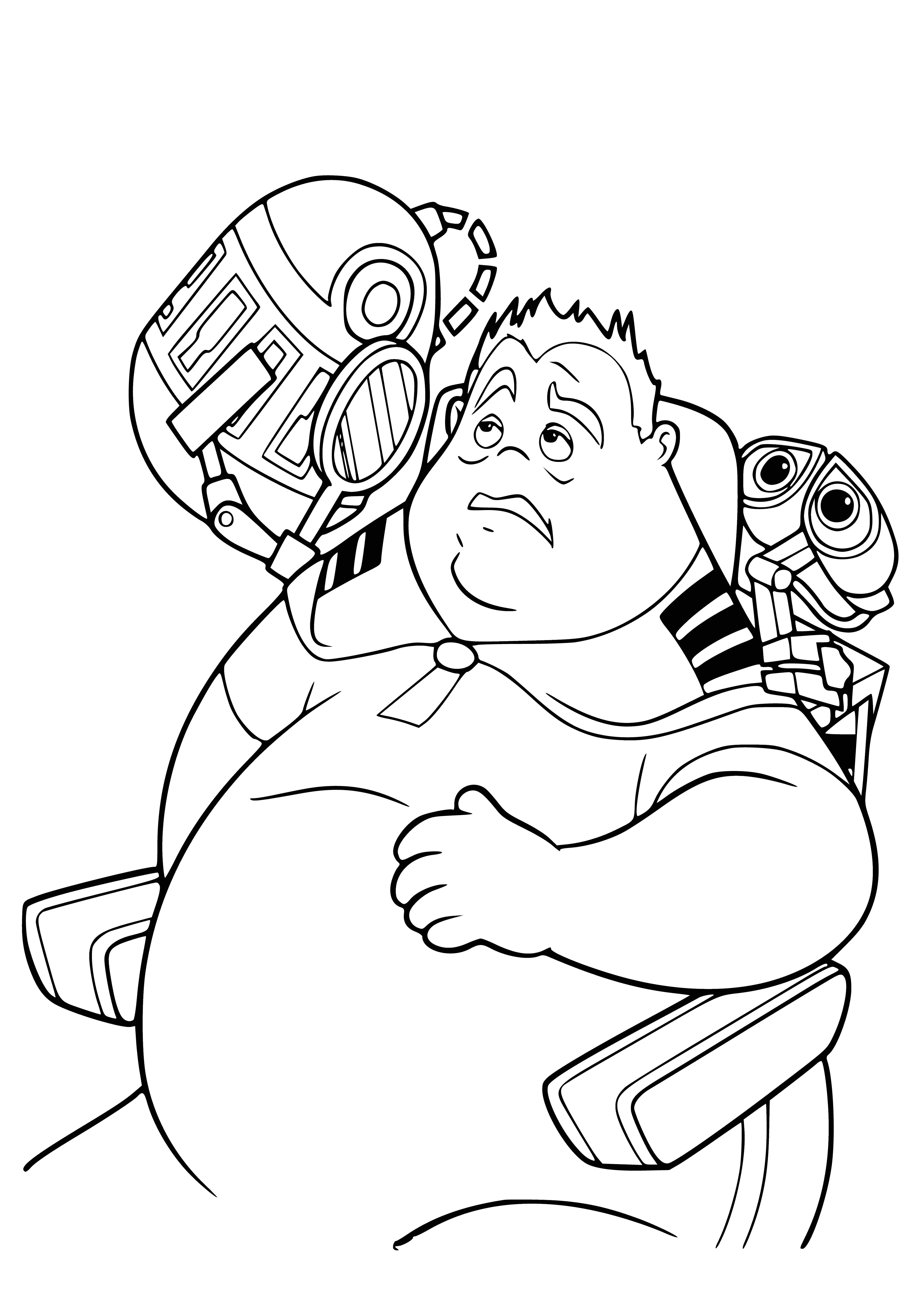 Robots and captain coloring page
