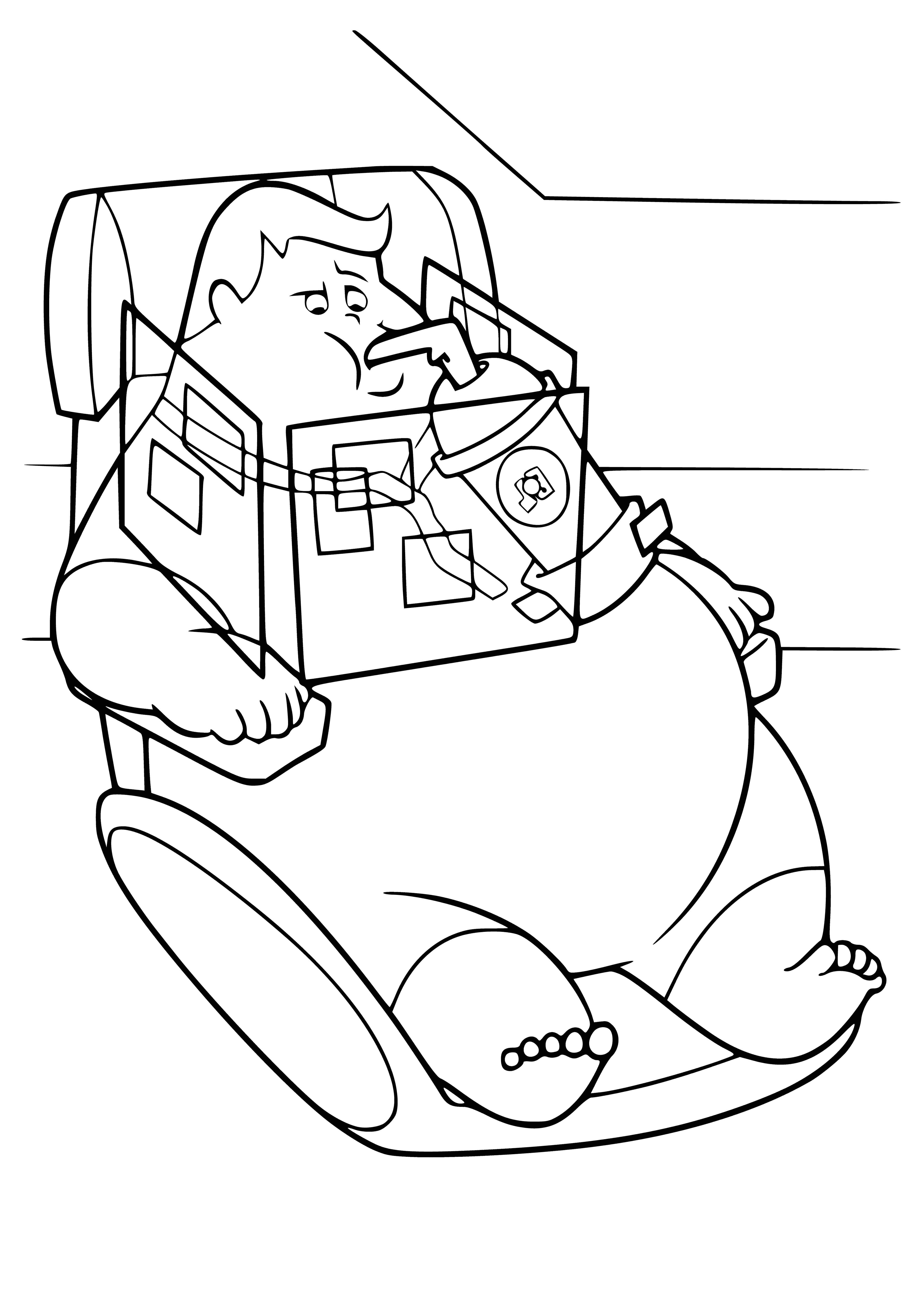 Fat man coloring page