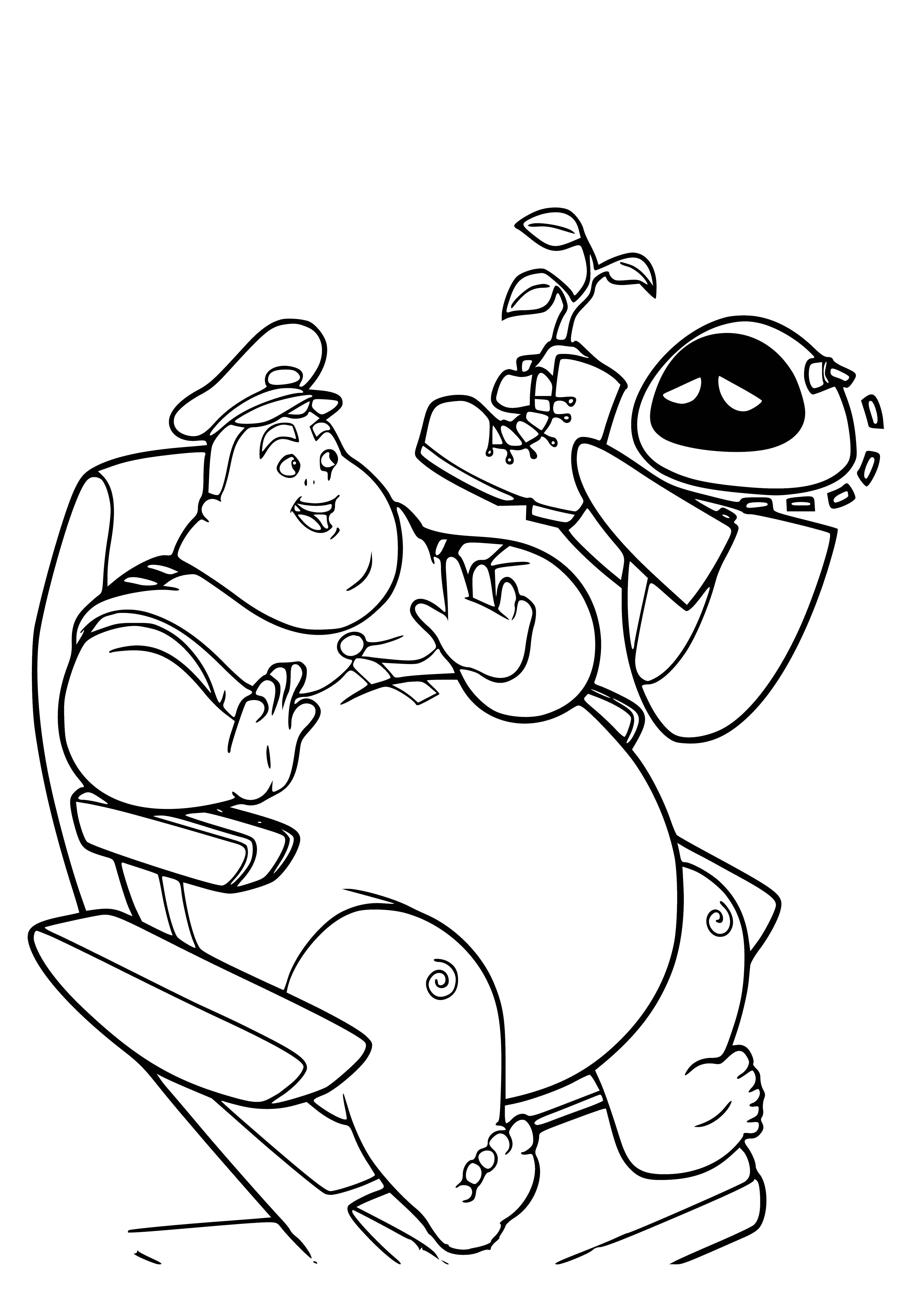 Captain and Eva coloring page