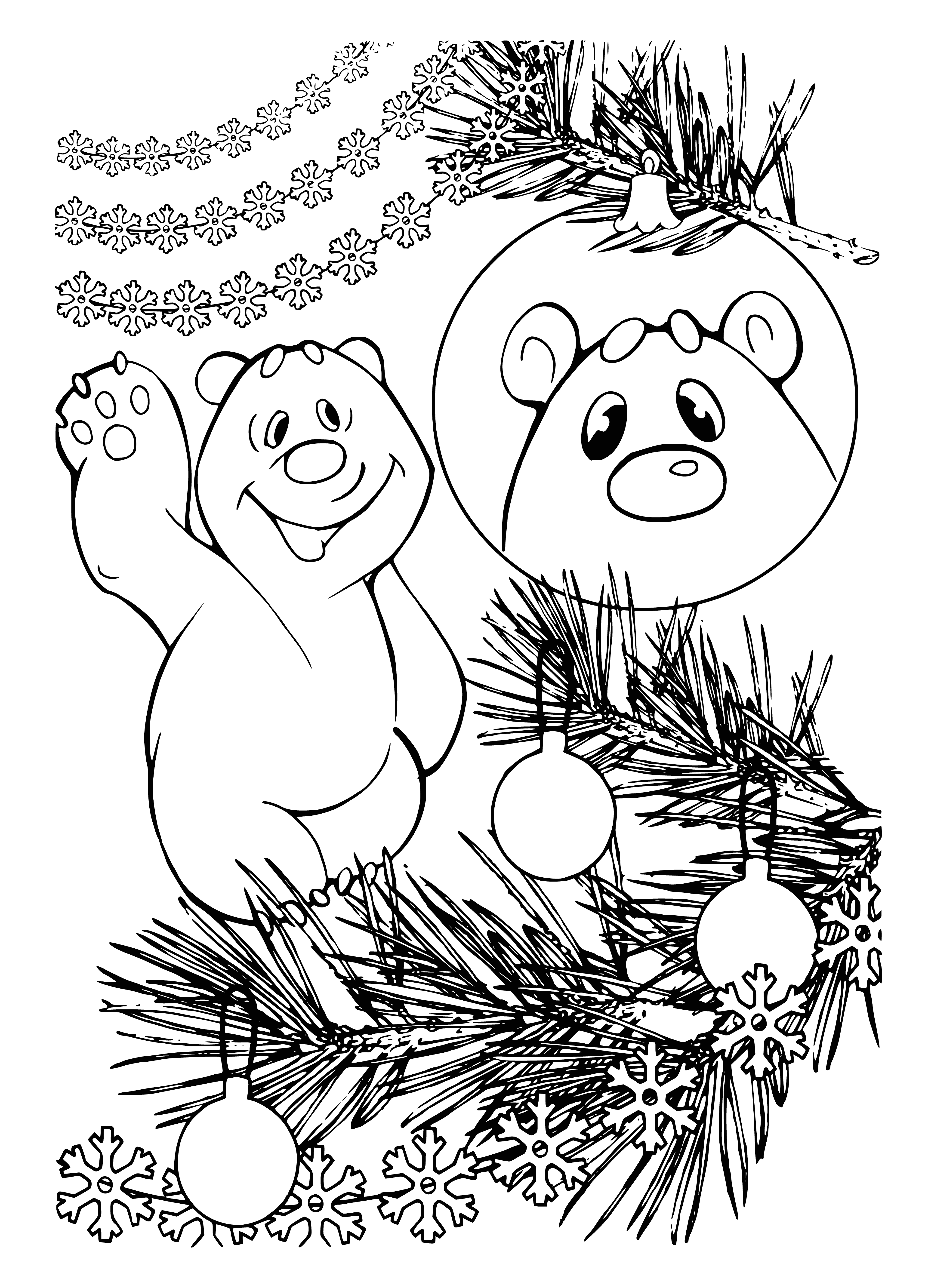 coloring page: Umka is a small, happy pup enjoying the sunny day by a tree, ears perked up and tongue out!