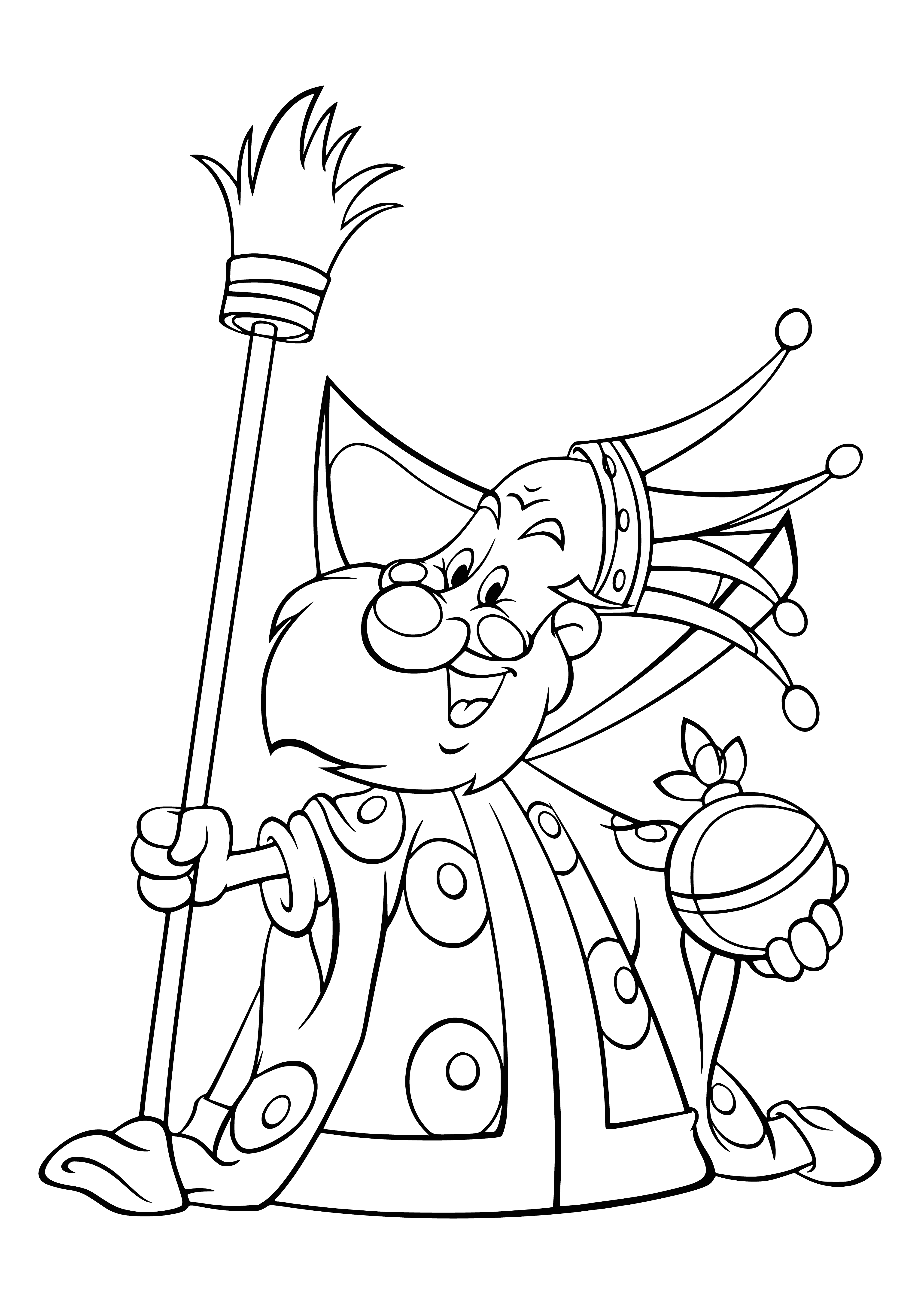 coloring page: In Tsar, Vovka is a feared creature with sharp claws, dark fur, and a long tail that can kill with a glance.