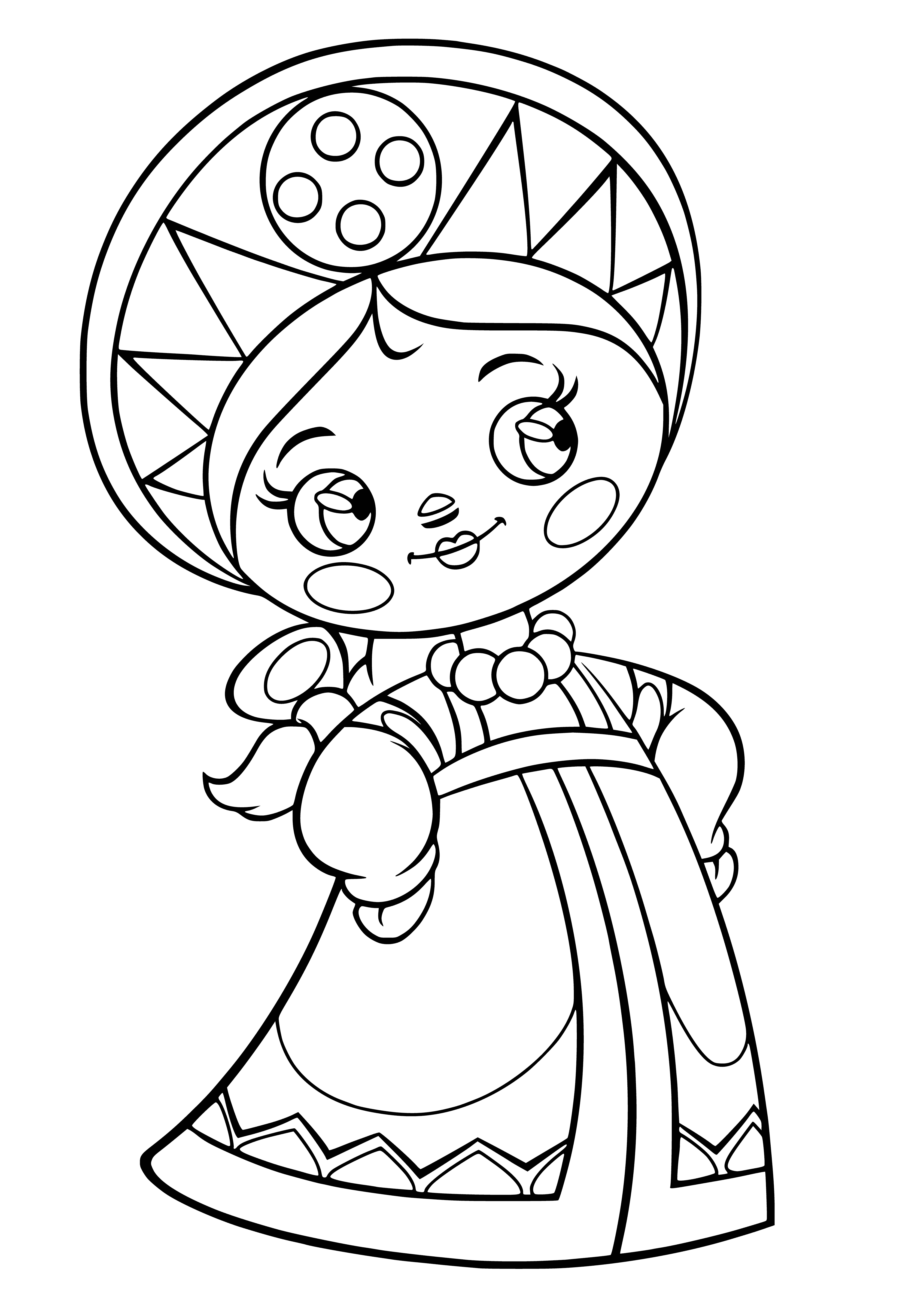 coloring page: Vovka is a carefree pup who loves to explore and meet new friends, loves getting belly rubs and curling up for nap time.