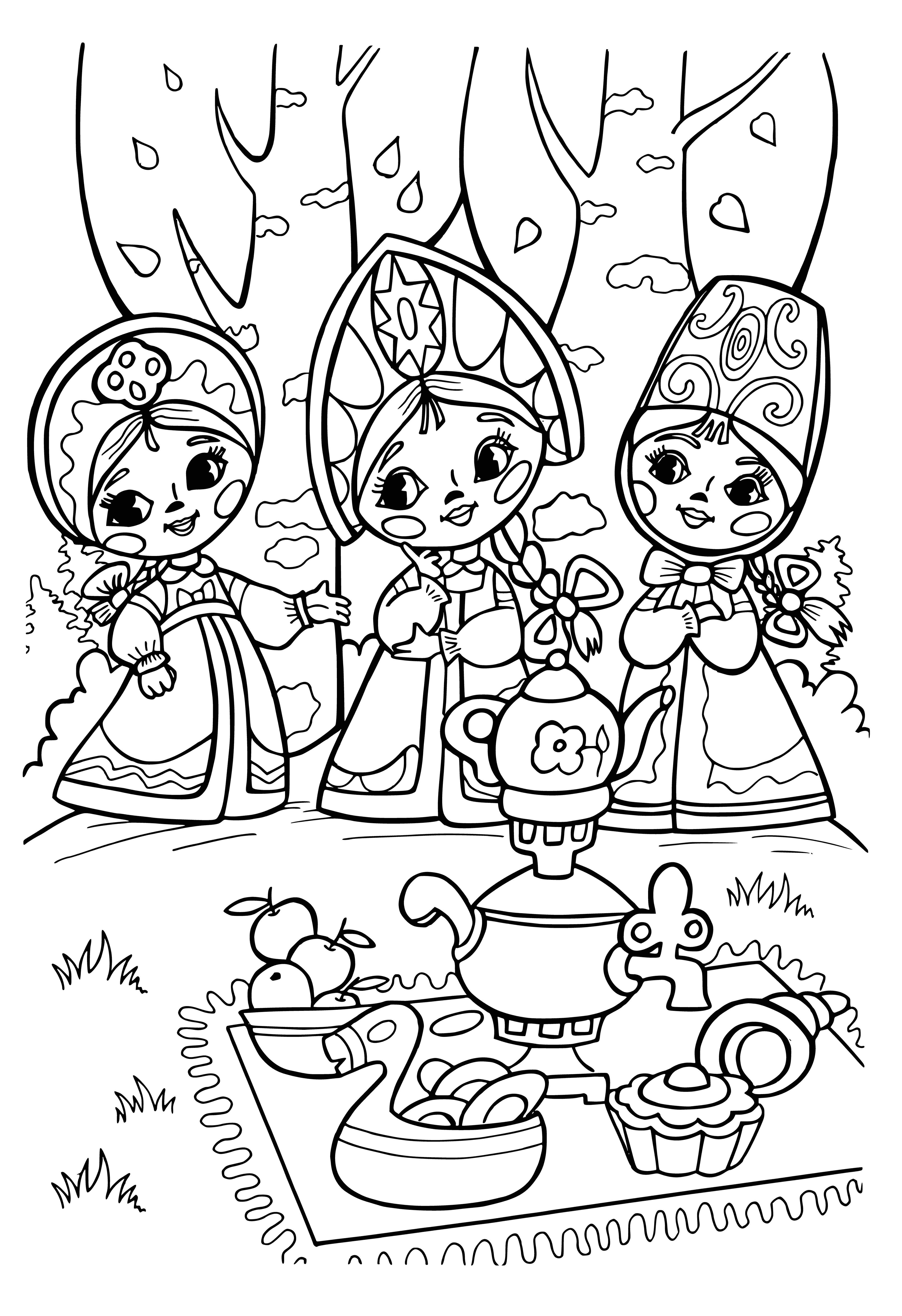 coloring page: Young people in distant kingdom find support & fun in Vasilis Club: library, computer lab, gym & game room.