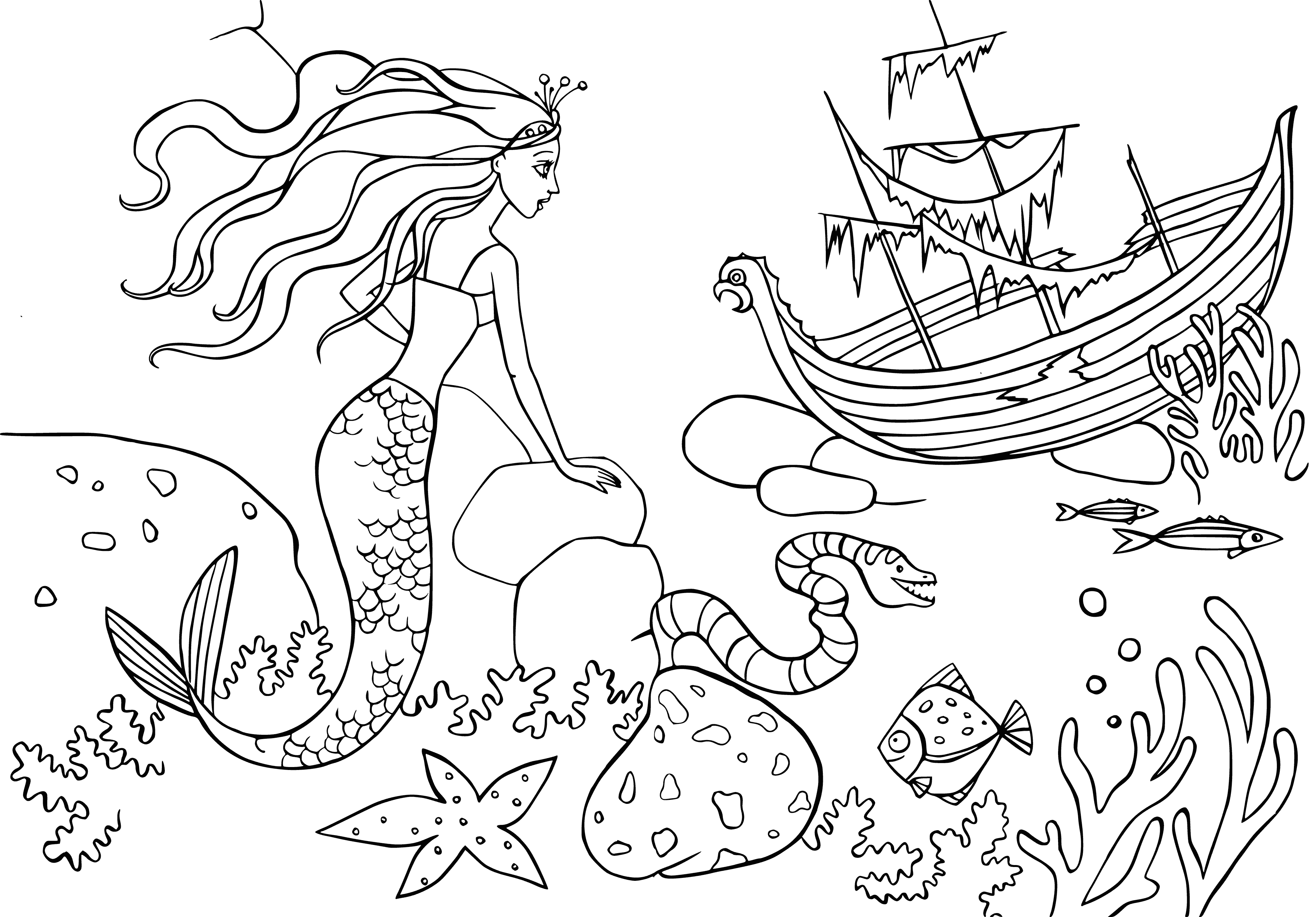 coloring page: Peaceful kingdom of colorful rocks and flowers surrounding a majestic castle.