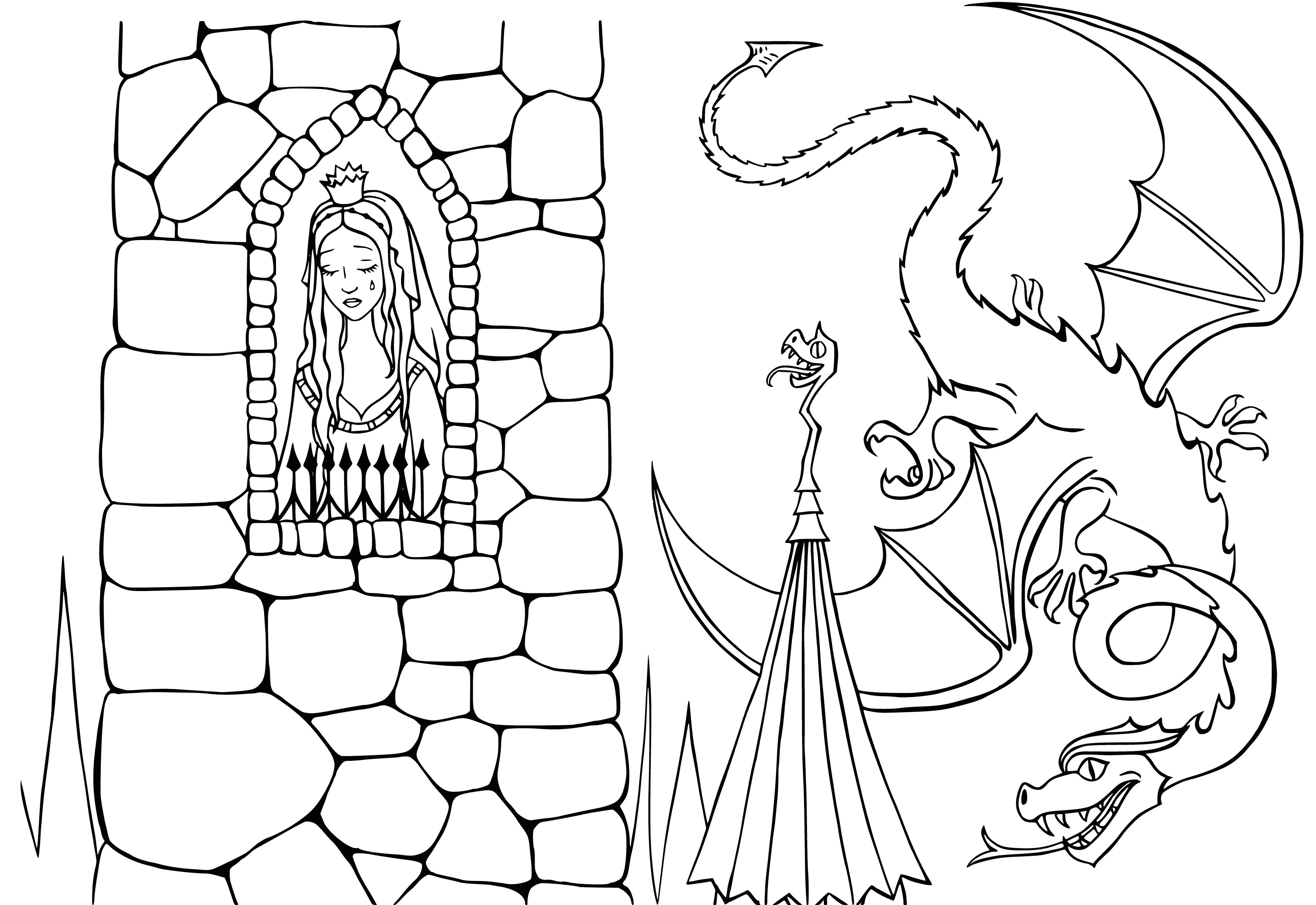 coloring page: Fairy Kingdom is a magical but dangerous place; fairies try to escape captors but never succeed, living in fear and darkness.