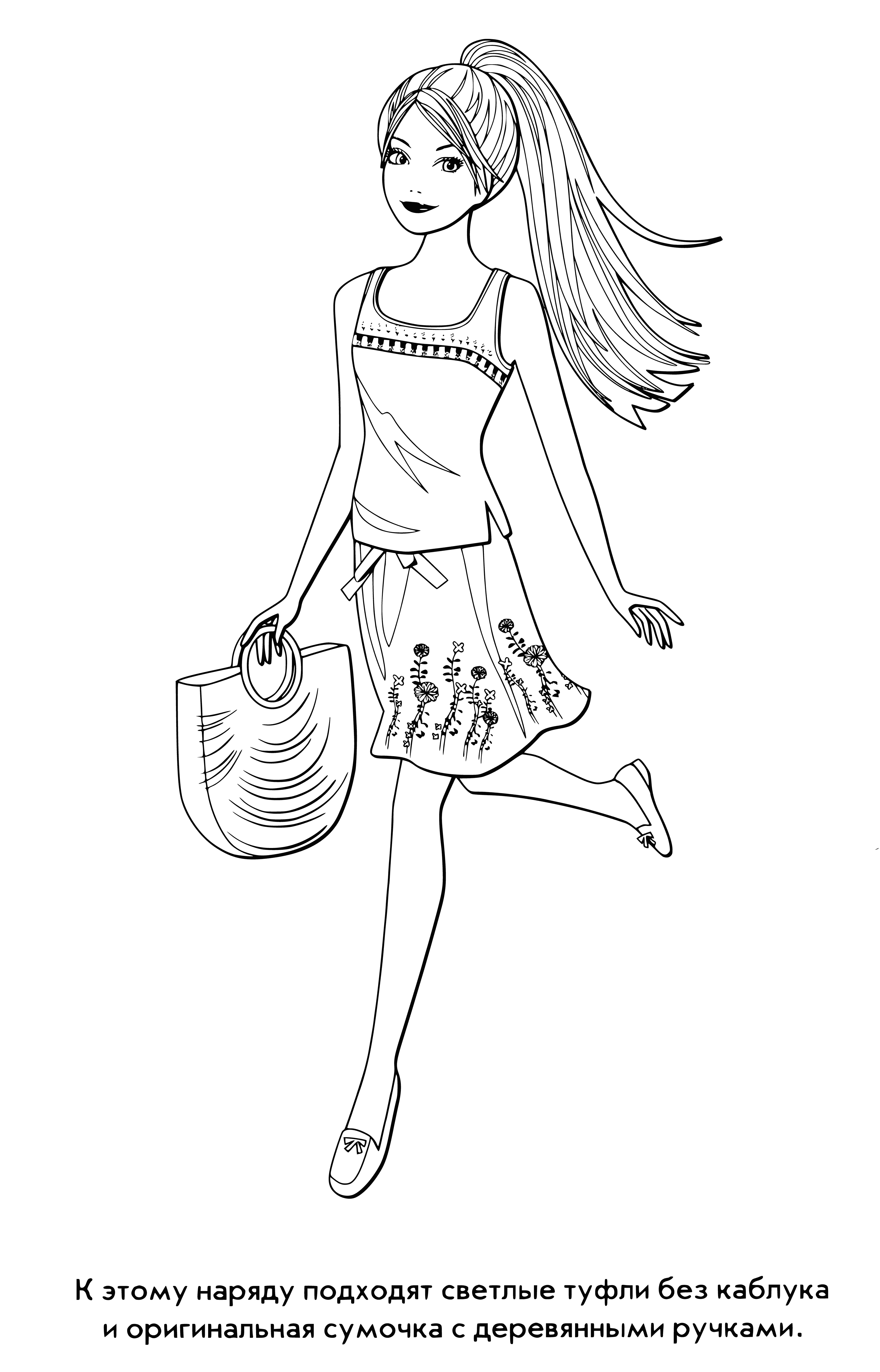 Barbie outfit coloring page