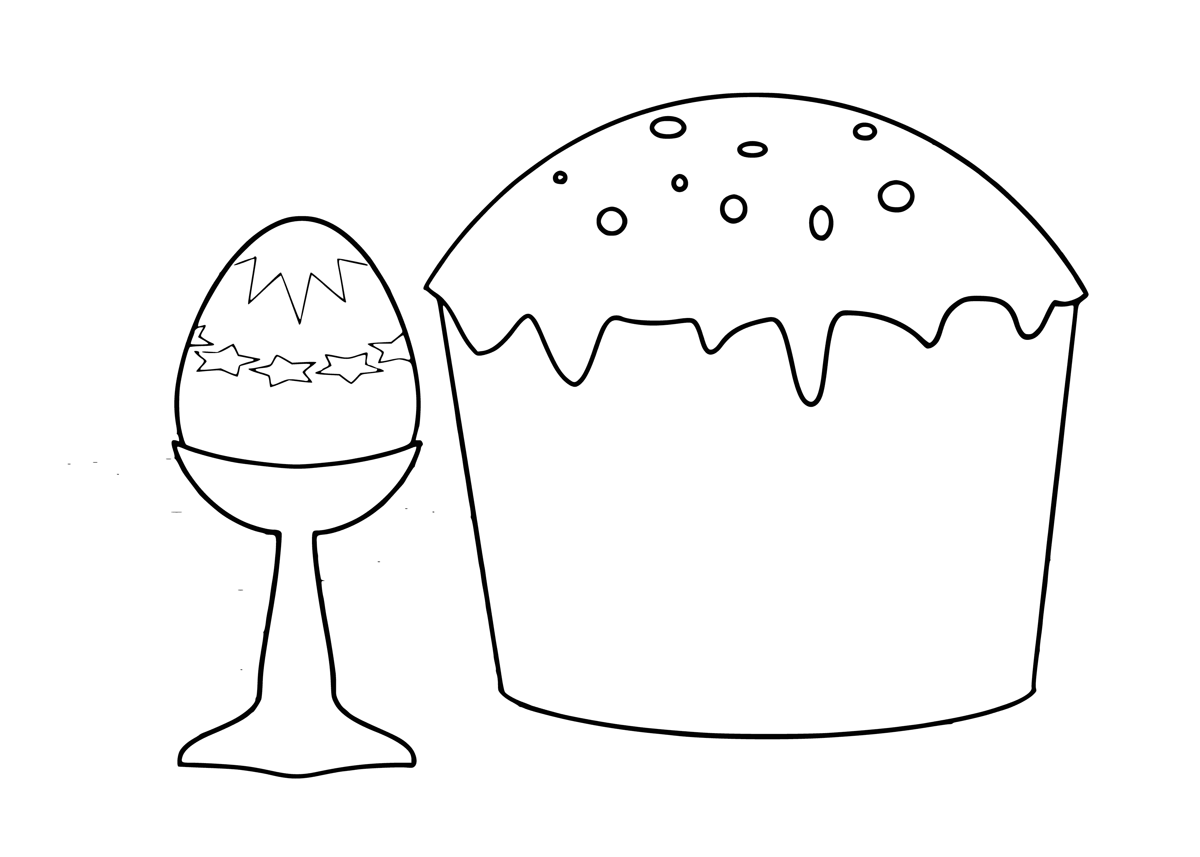 Colorear con huevo de Pascua y kulich