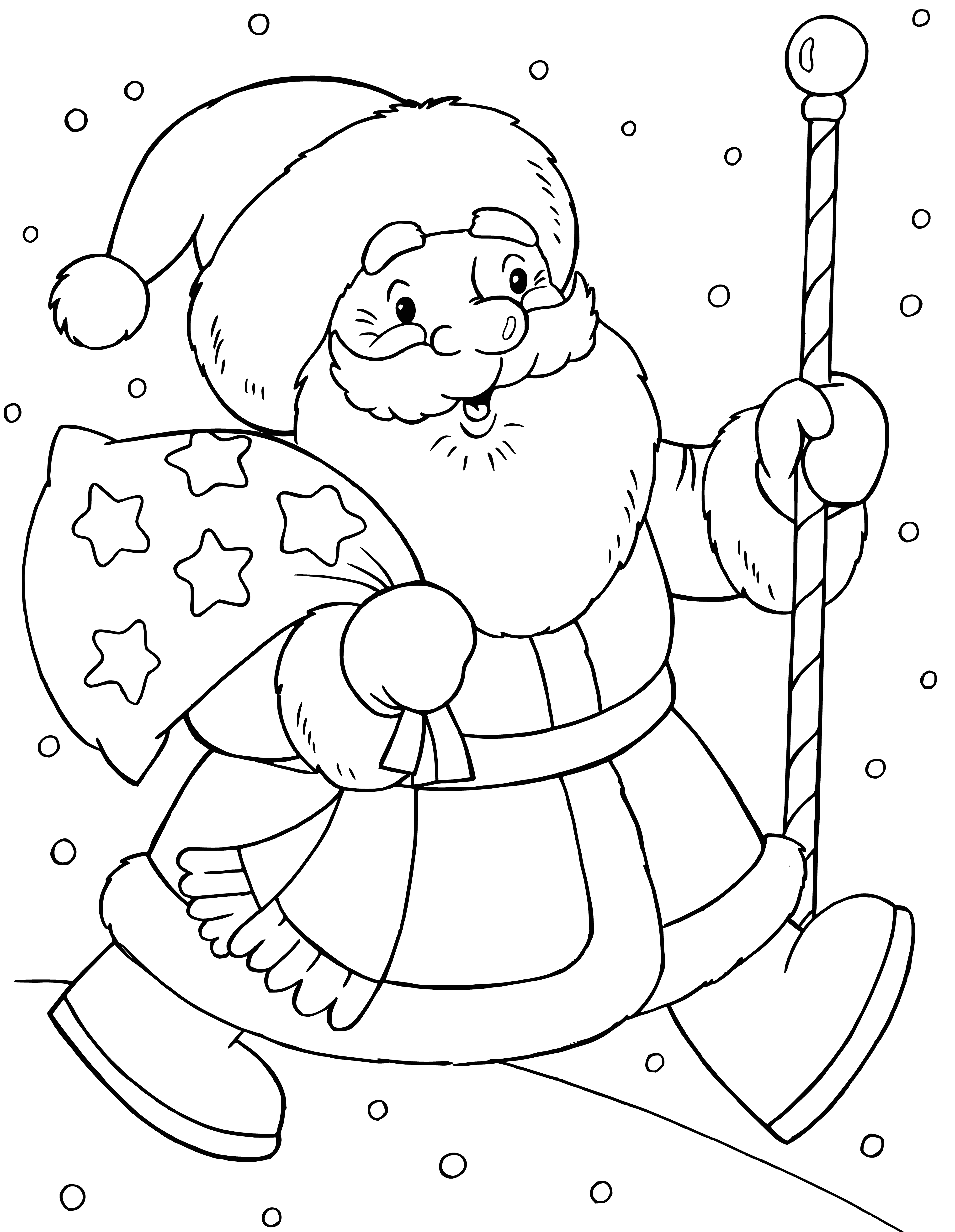 Disegni Santa Claus con un sacchetto di regali