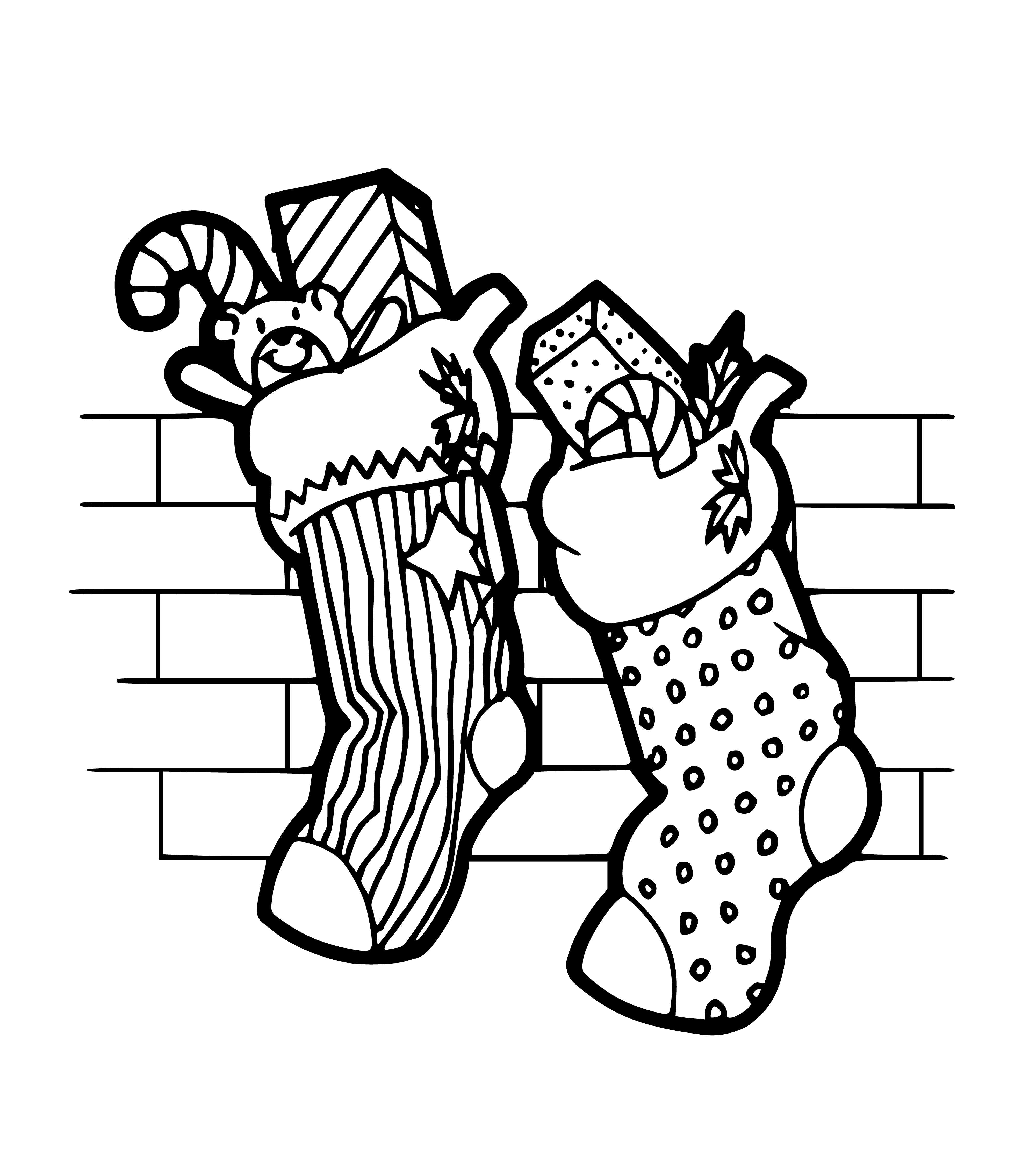 Kleuren met oudejaarssokken en geschenken