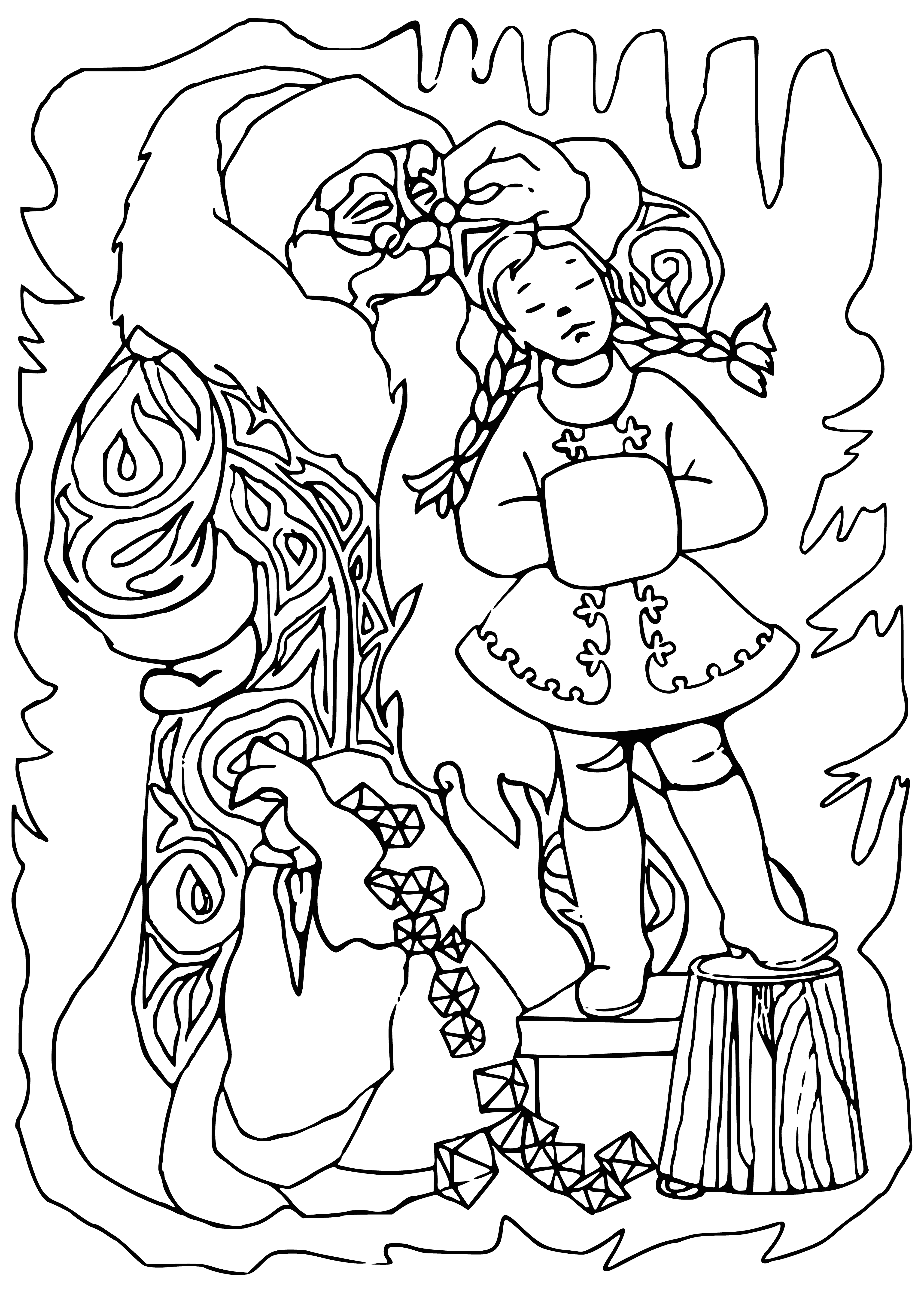 Old woman's daughter coloring page