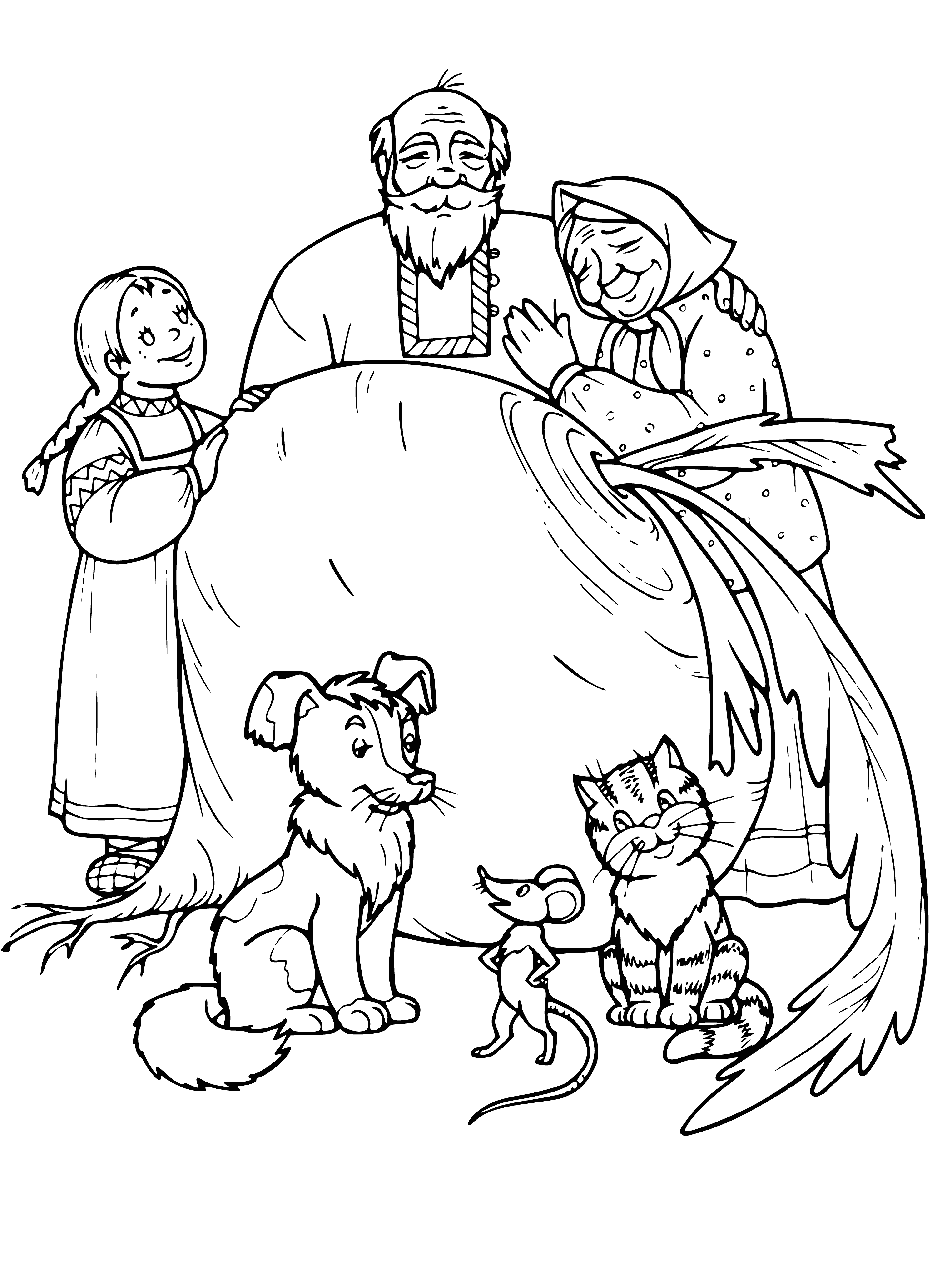 coloring page: A young girl embarks on an enchanted adventure in a magical forest to save her village from a disease. With help from strange creatures, she succeeds in finding the cure.
