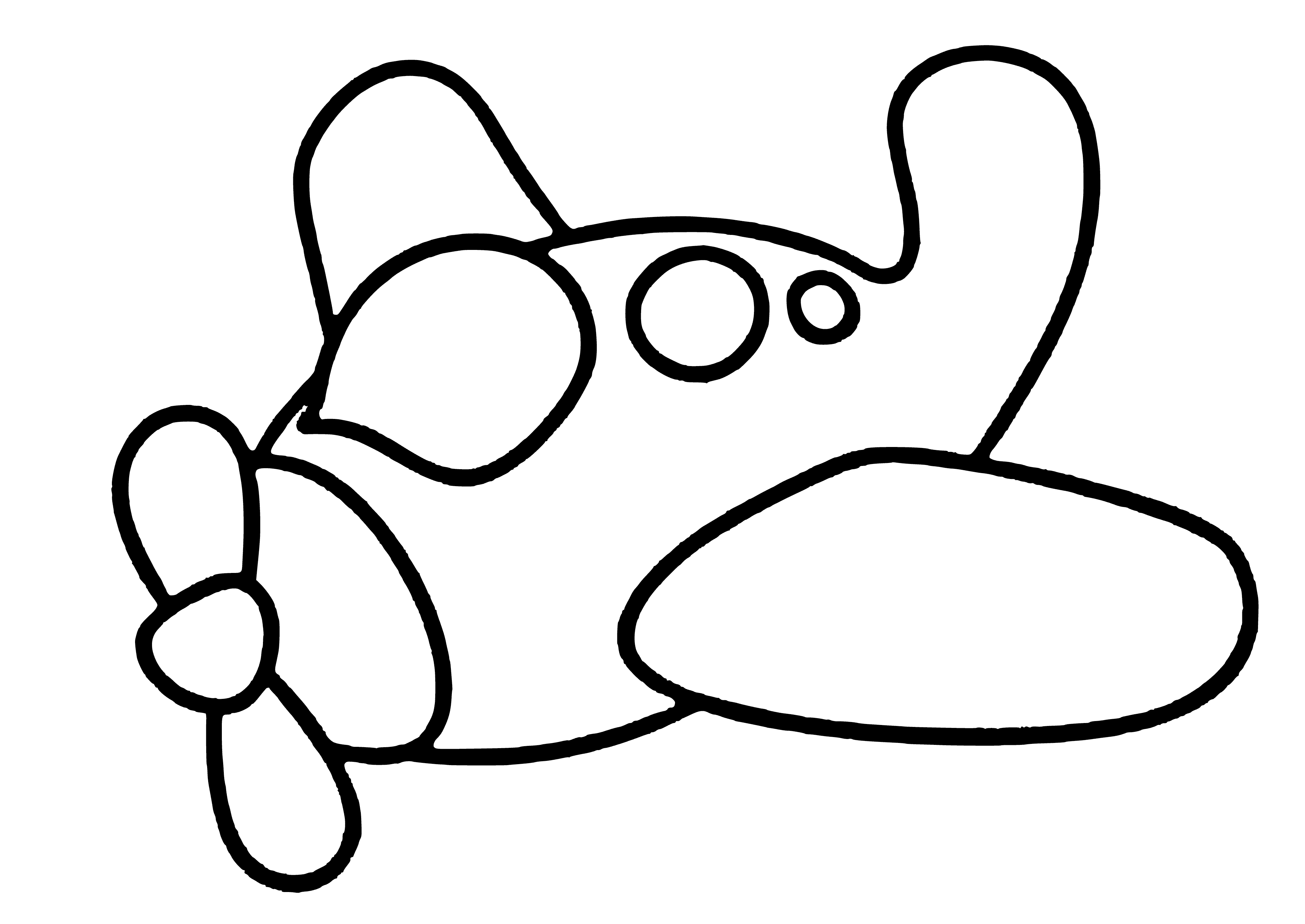 coloring page: A plane soars through a blue sky, leaving a white trail in its wake. #travel