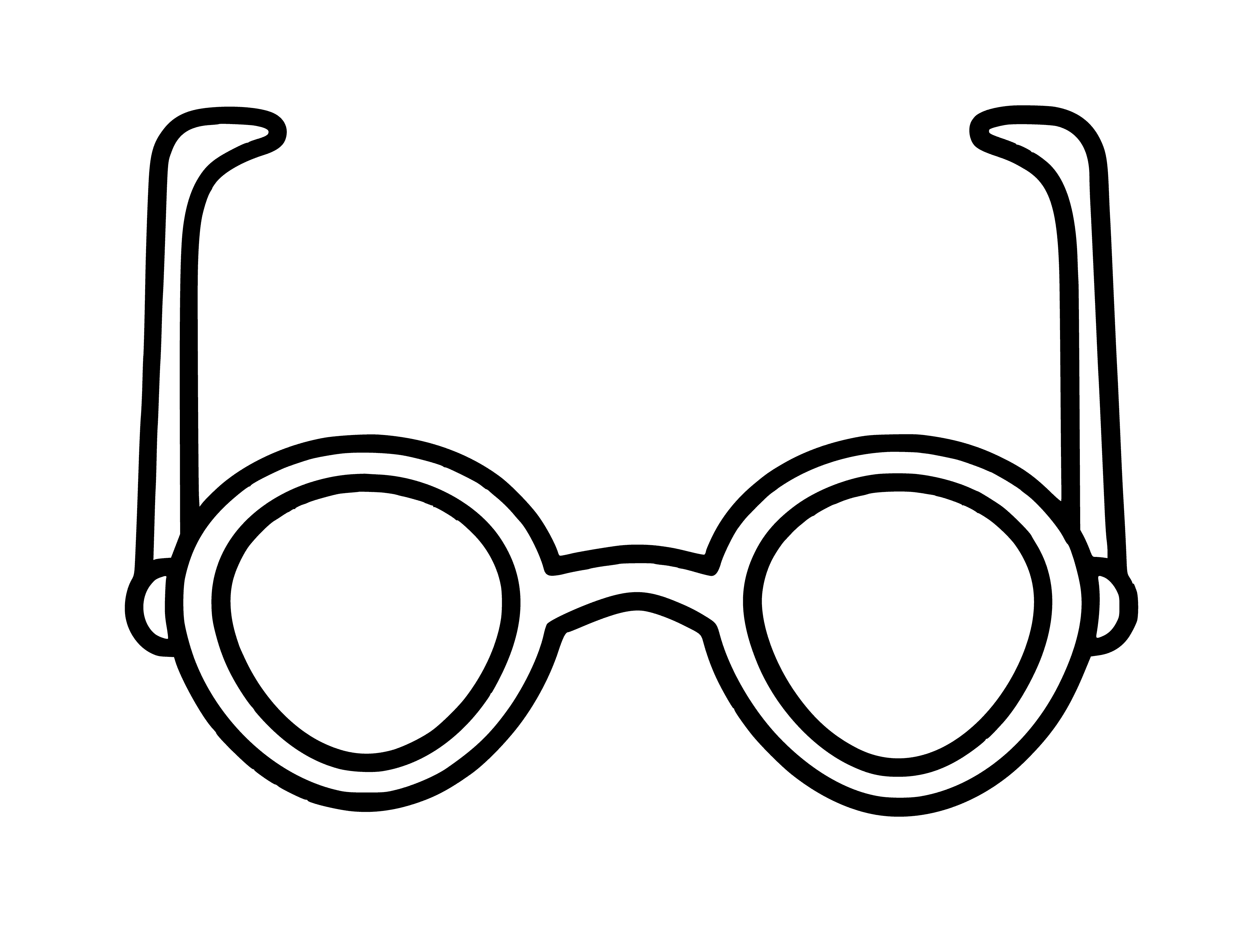 Glasses coloring page