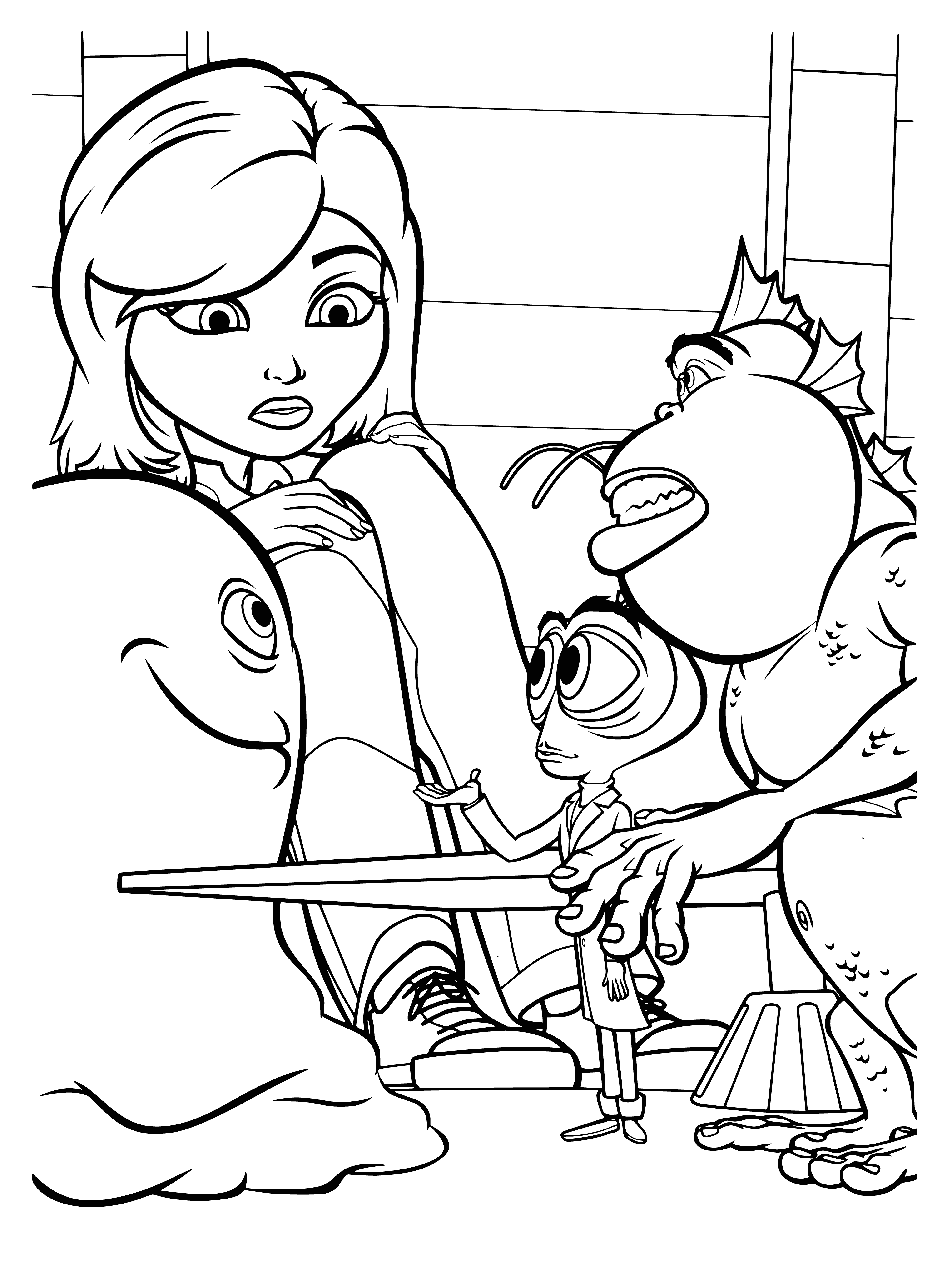 Monsters coloring page